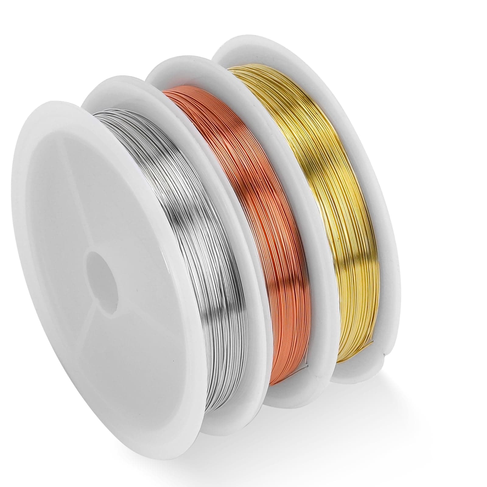 3 Rolls Jewelry Craft Wire 0.3 mm Copper Wire for Jewellery Making 15 m/roll Craft Wire Thin Decoration Wire for Crafting Floral Wire for Flower Arrangement