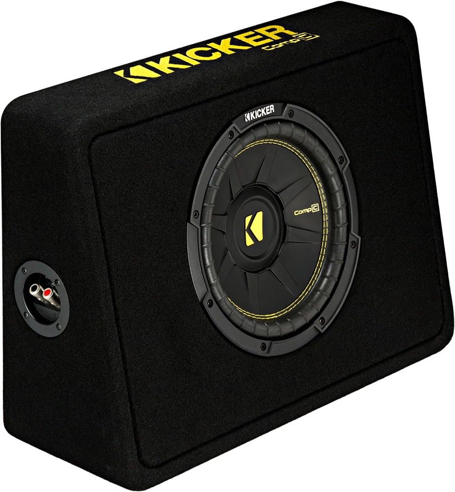 KICKER TCWC104 CompC 10" Subwoofer in Thin Profile Enclosure 4-Ohm
