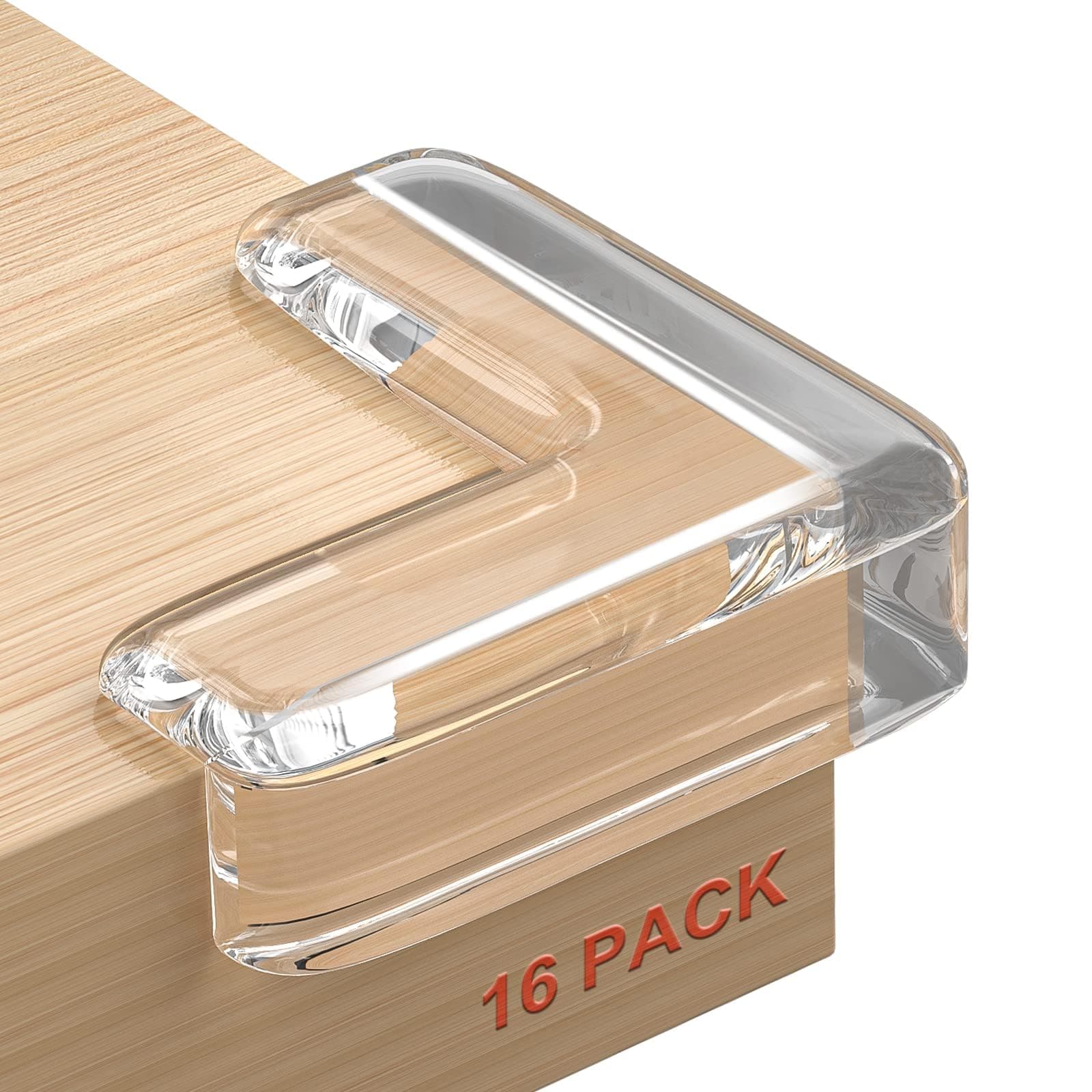 KASTWAVE Corner Protector Baby, 16 Pack L Protectors Guards, Clear Coner Guard Furniture Corner & Edge Safety Bumpers Cushion, Baby Proof Bumper & Cushion, for Table Furniture Sharp Corners