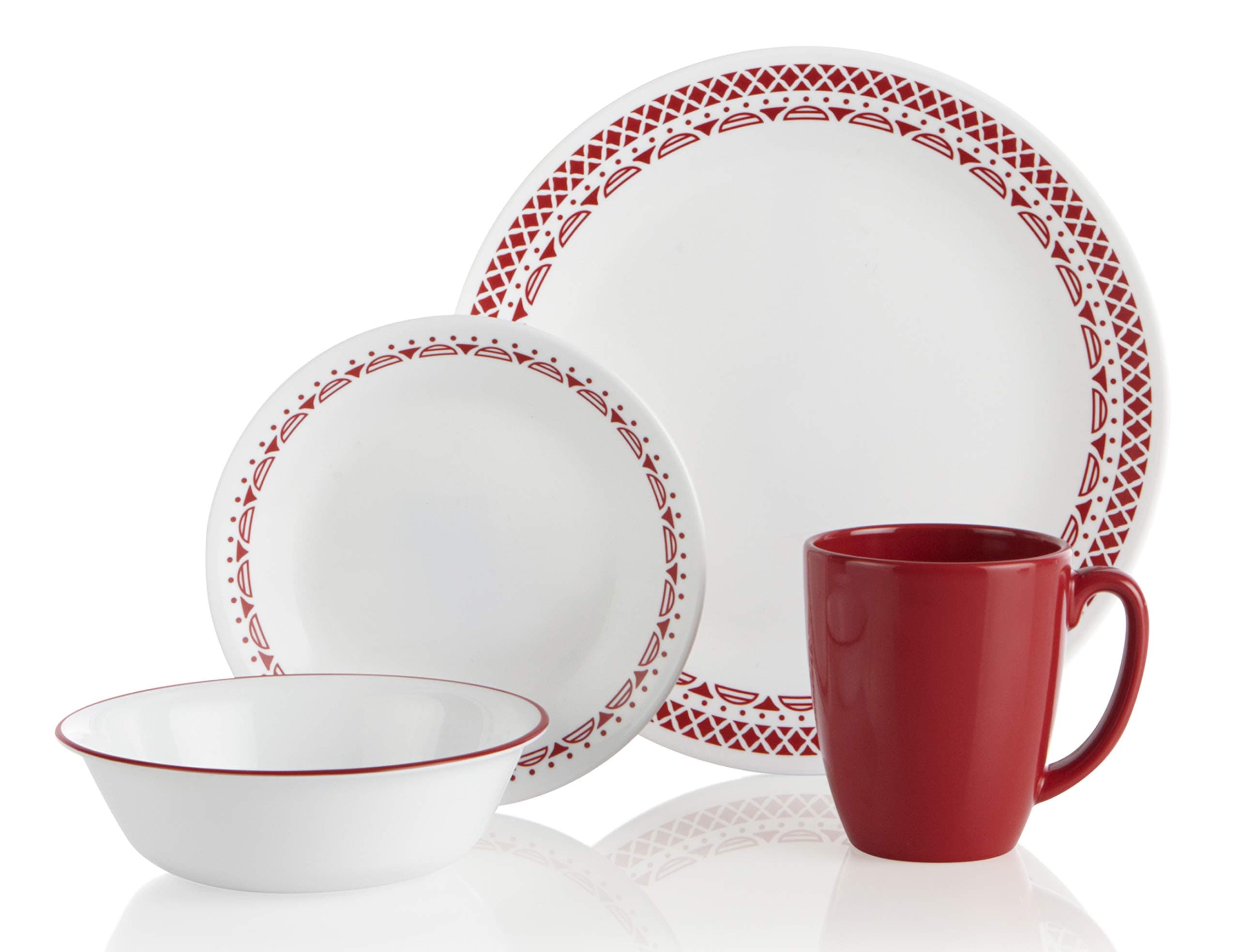 Corelle Cordoba Chip & Break Resistant 16pc Dinner Set, Service for 4, Vitrelle glass