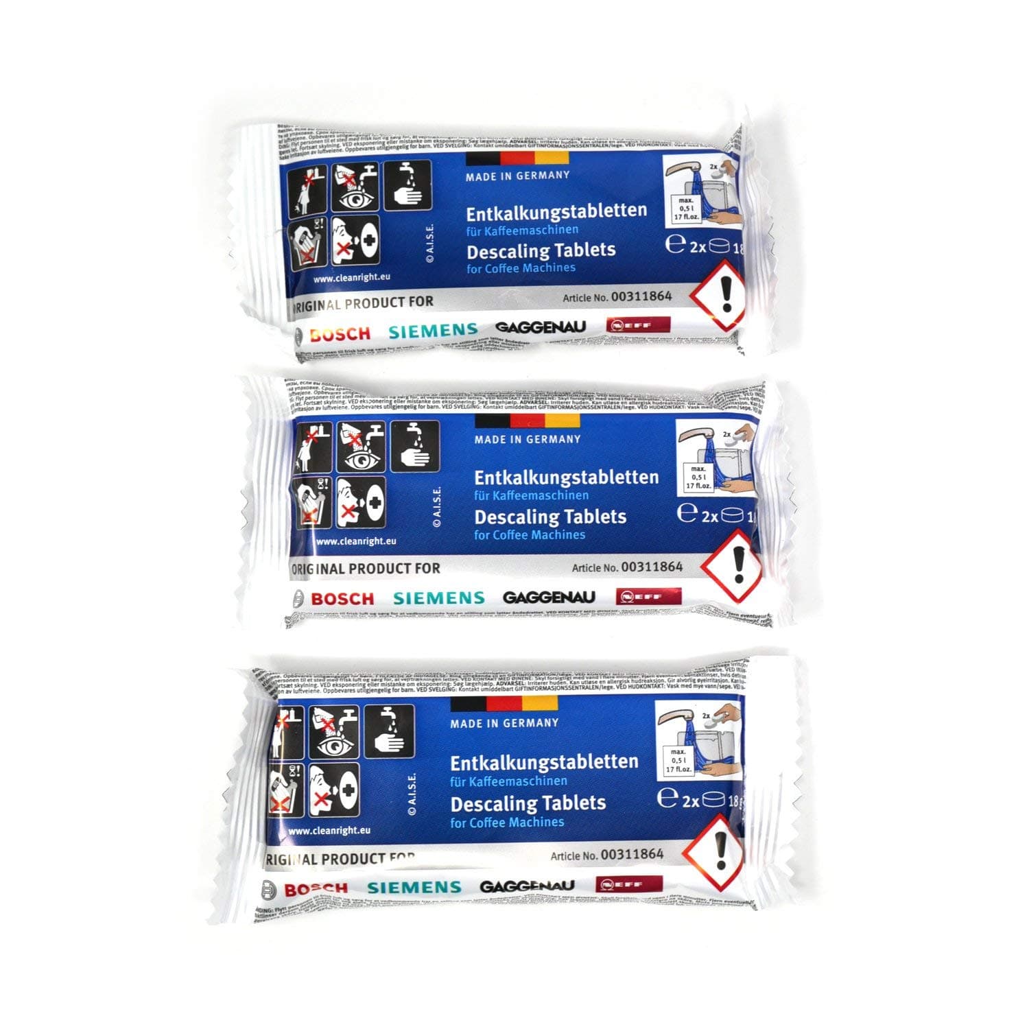 BOSCHOriginal Tassimo Descaling Tablets (1 Box of 6 Tablets) c/w