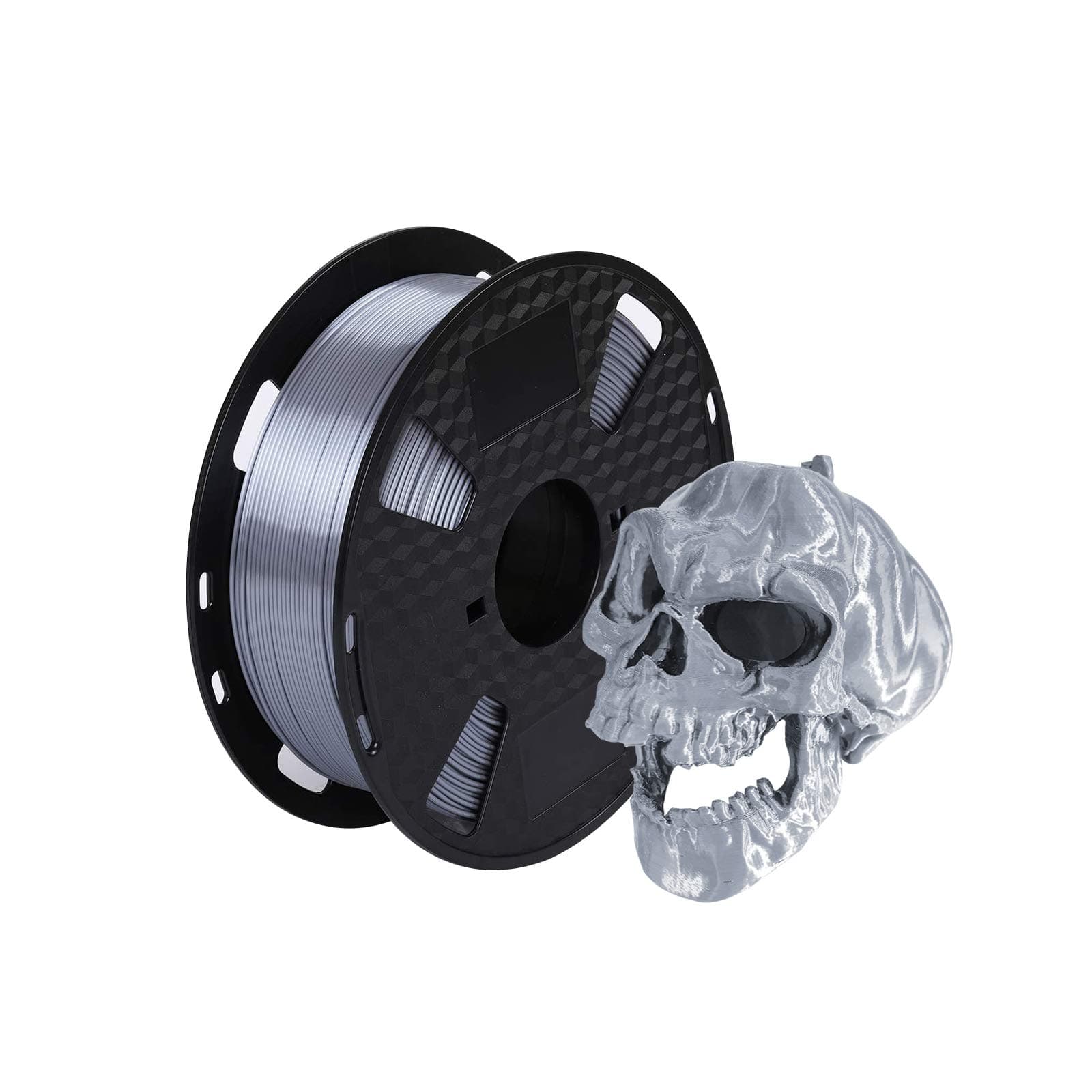 Kehuashina PLA Filament 1.75mm Diameter for 3D Printer - Shiny Metallic Luster Silk Silver Argent Silvery - 1kg(2.2LB) Silk Pla Spool (Like Real Silver) - 3D Printer Supplies Accessories