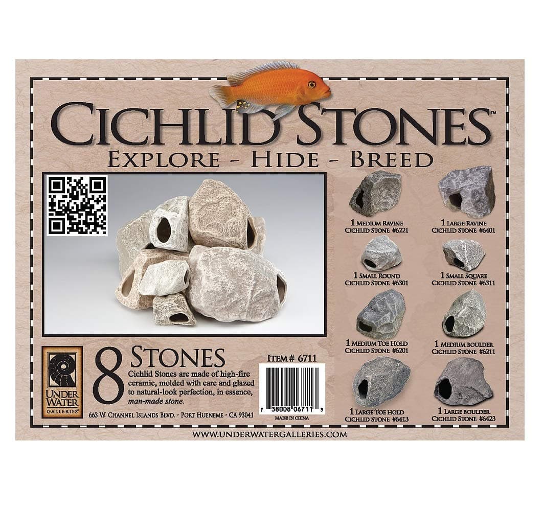 Ornament Cichlid Stones (8 Pack)
