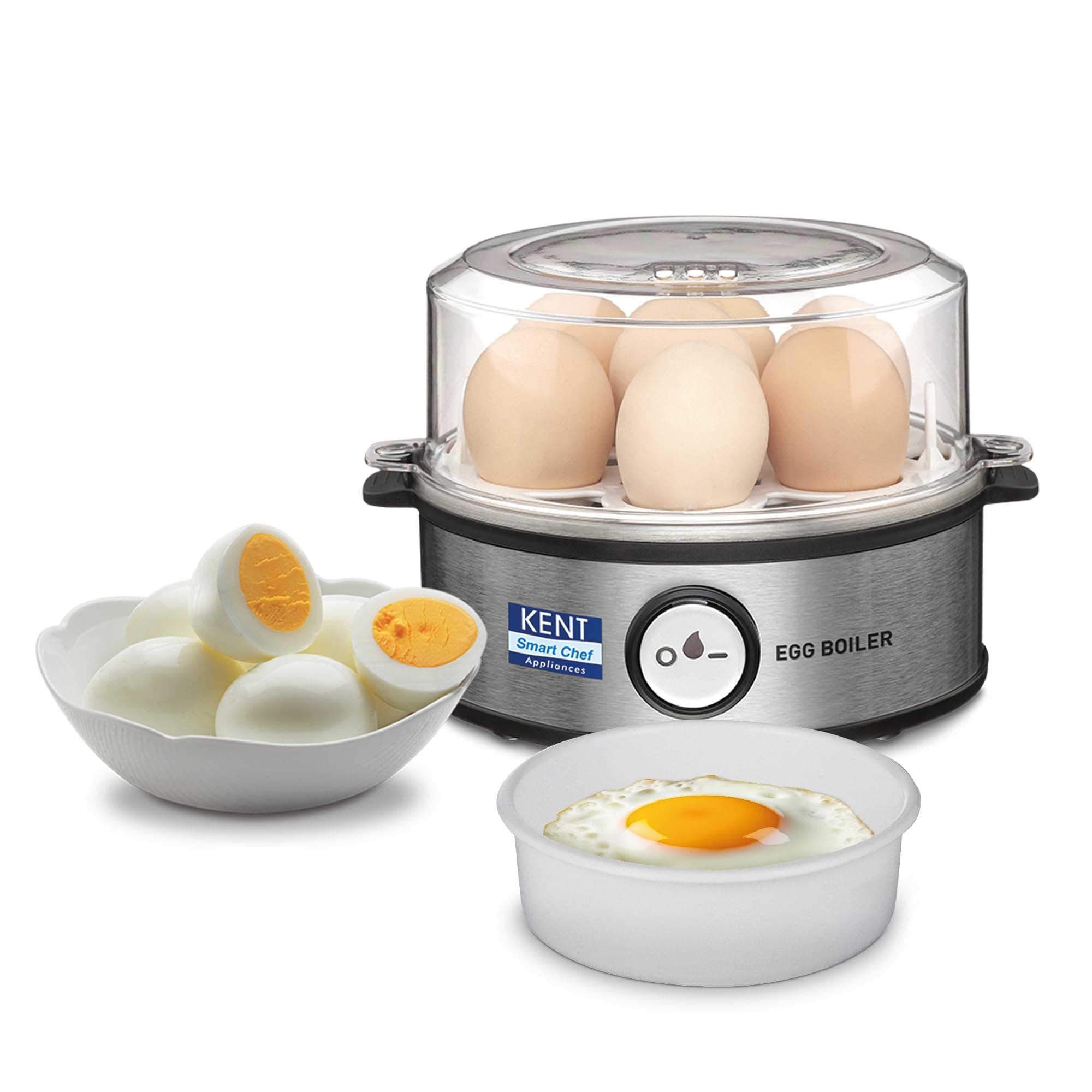 Kent Instant Egg Boiler 360-Watt (Transparent and Silver Grey)
