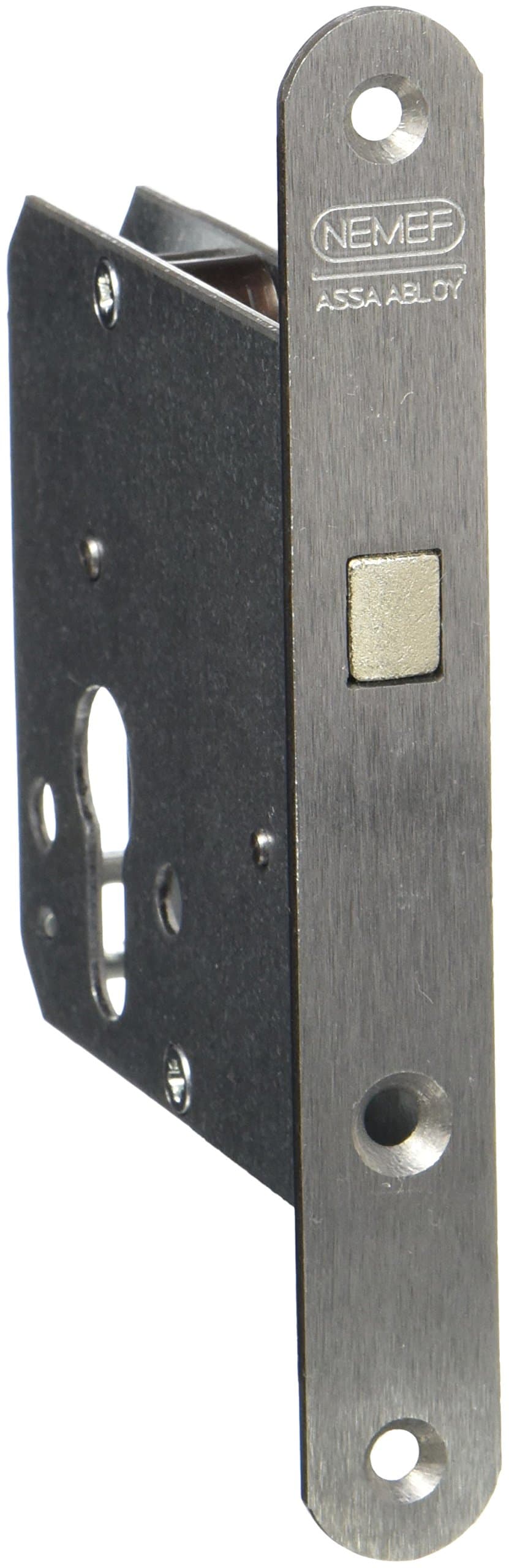 Nemef 9751620013 Sliding Door Lock with Bow Bolt with Locking Plate and Basqil Backset 65 mm