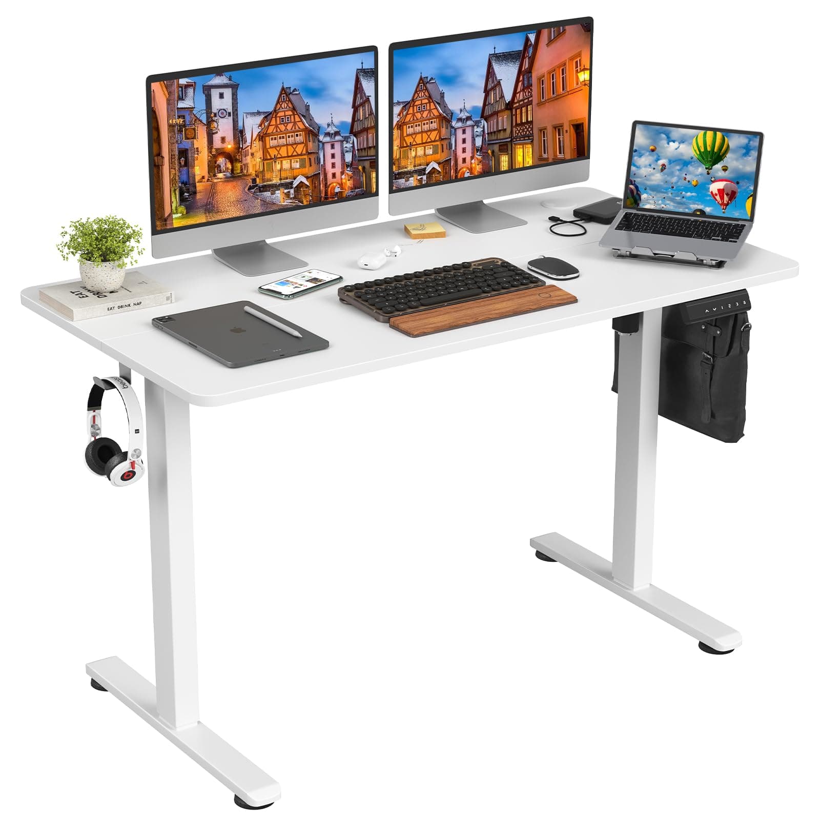 Stary Electric Standing Desk Adjustable Height Sit Stand Home Office Desk with Splice Board