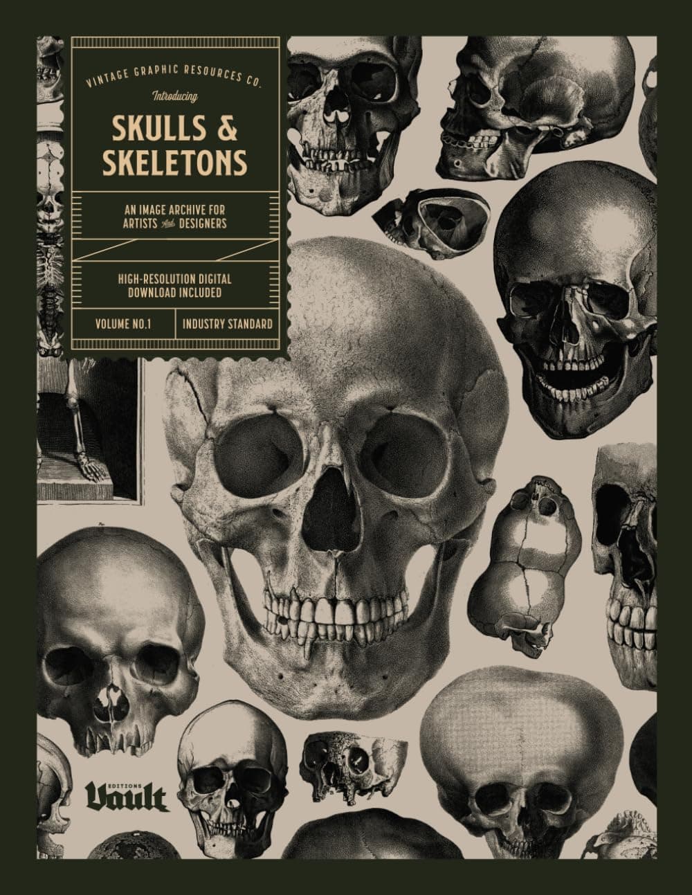 Skulls and Skeletons: An Image Archive and Anatomy Reference Book for Artists and Designers (Image Archive Series by Vault Editions)