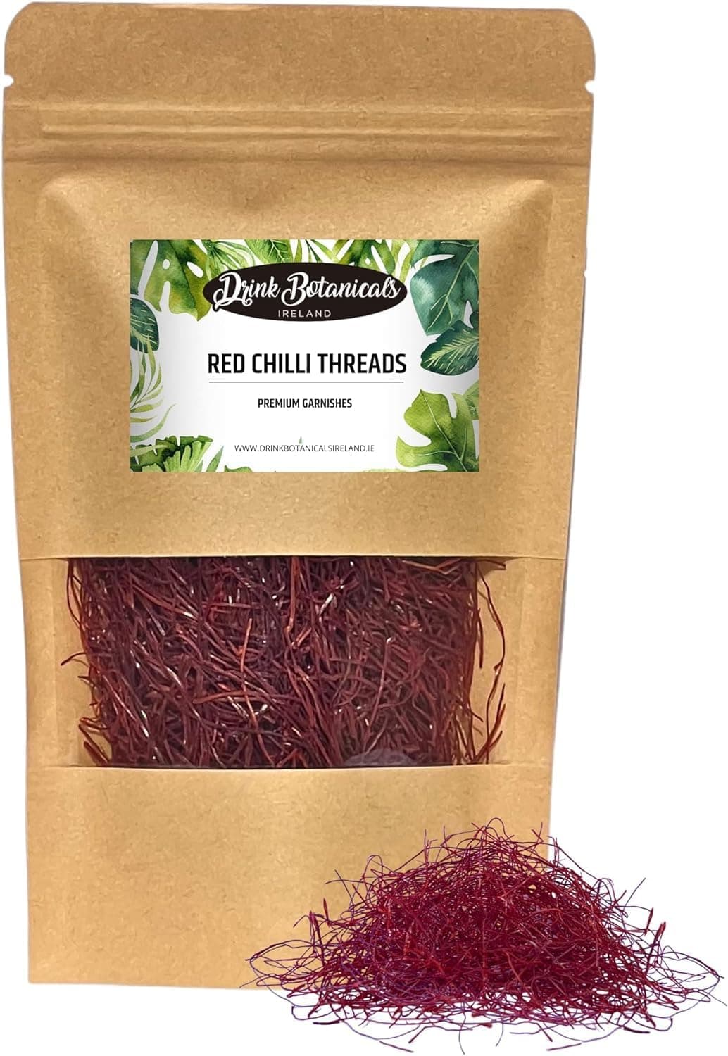 Red Chilli Threads | 100% Natural | Super Hot | Garnish For Cocktails, Spicy Dried Chili Margaritas, Cooking, Sauces, Baking | Pure All Red | Long Thread | 25 Grams | 0.88 Oz