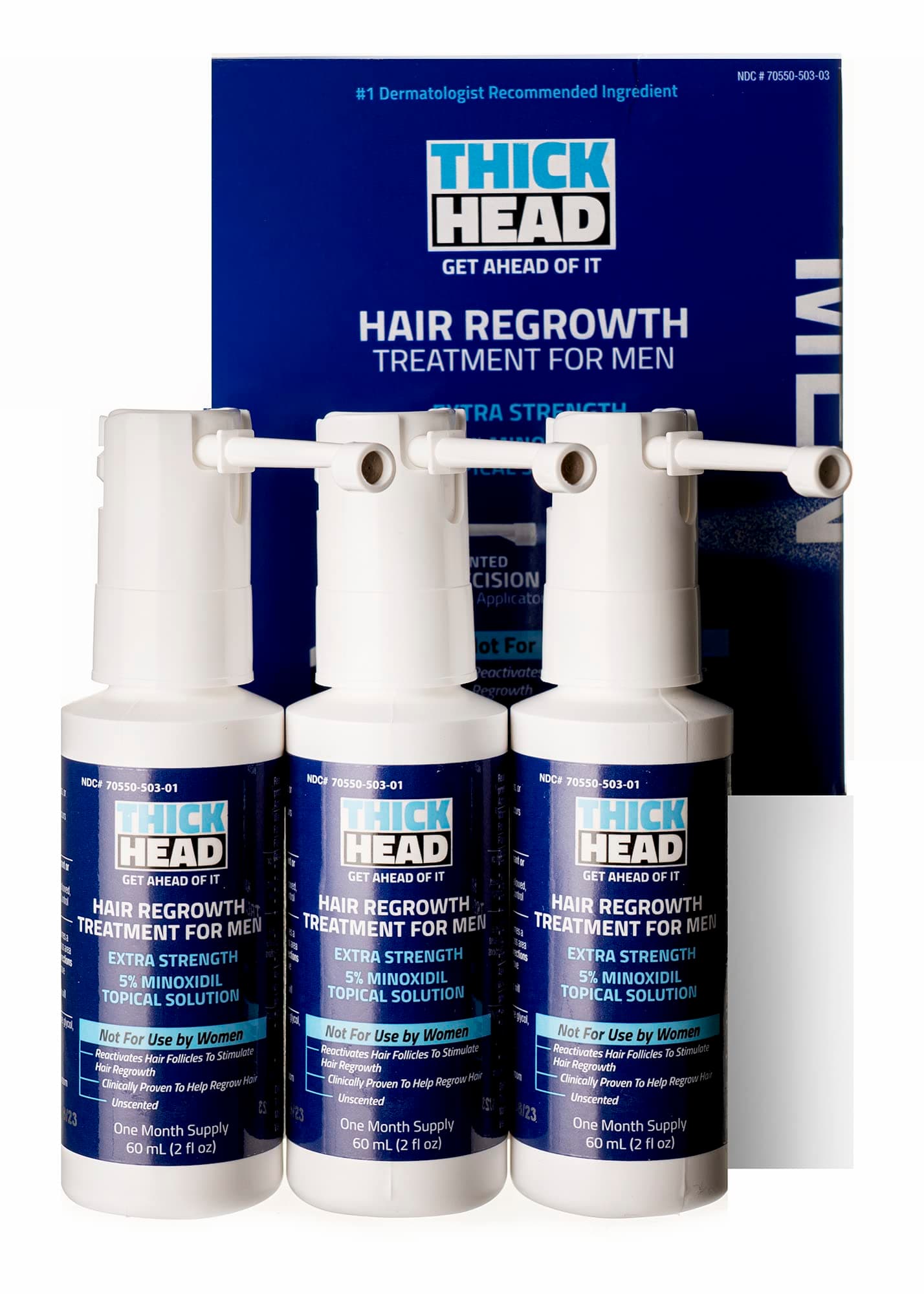 Minoxidil Topical Solution Extra Strength Hair Regrowth Treatment for Men with Easy Spray Applicator, Clinically Proven