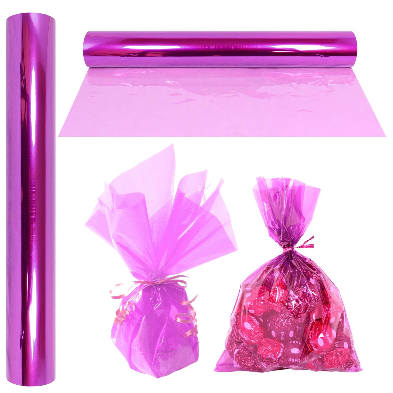 AnapoliZ Cellophane Wrap Roll Lavender | 100’ Ft. Long X 16” in. Wide | 2.3 Mil Thick Transparent Lavender | Gifts, Baskets, Treats, Cellophane Wrapping Paper | Colorful Cello Easter, Spring Color