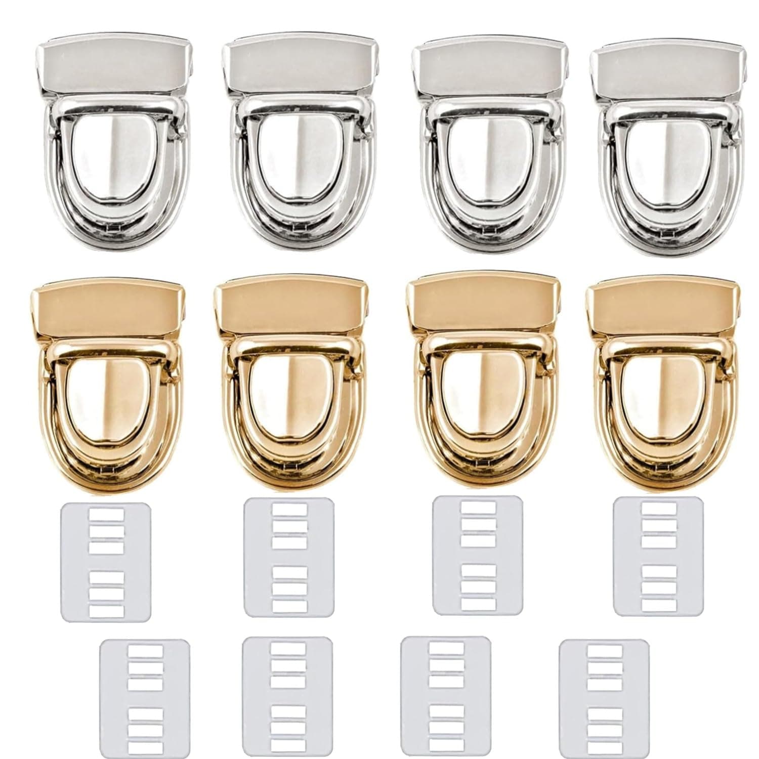 Tuck Lock Clasp Catch Purse Thumb Lock,8 Pcs Bag Clasp Catch Metal Tuck Lock Buckle Bag Clasp Turn Lock Handbag Closures Clasp Purse Thumb Press Lock for DIY Craft Wallets Bag Leather Handbags Making