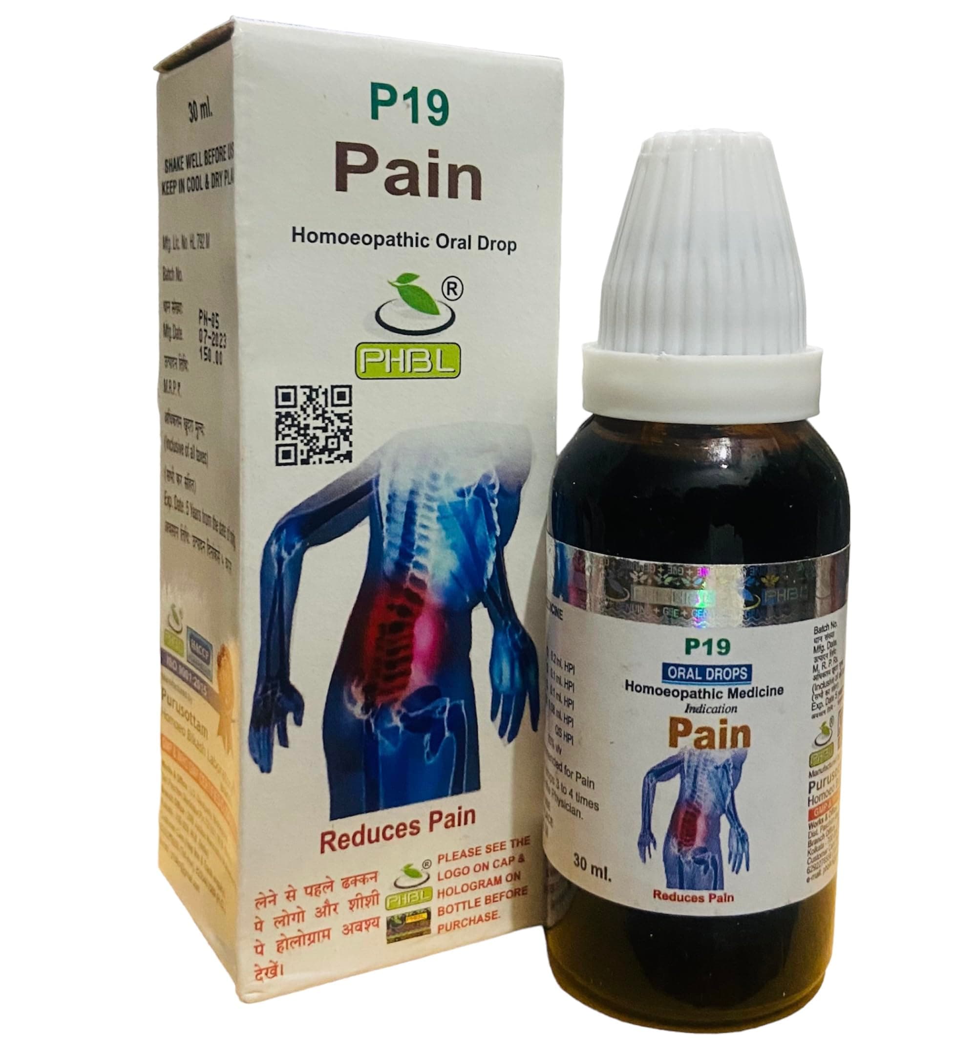ABA17 PHBL P19 Pain Homeopathic Oral Drop (30ml) - SET OF 2 Bottles