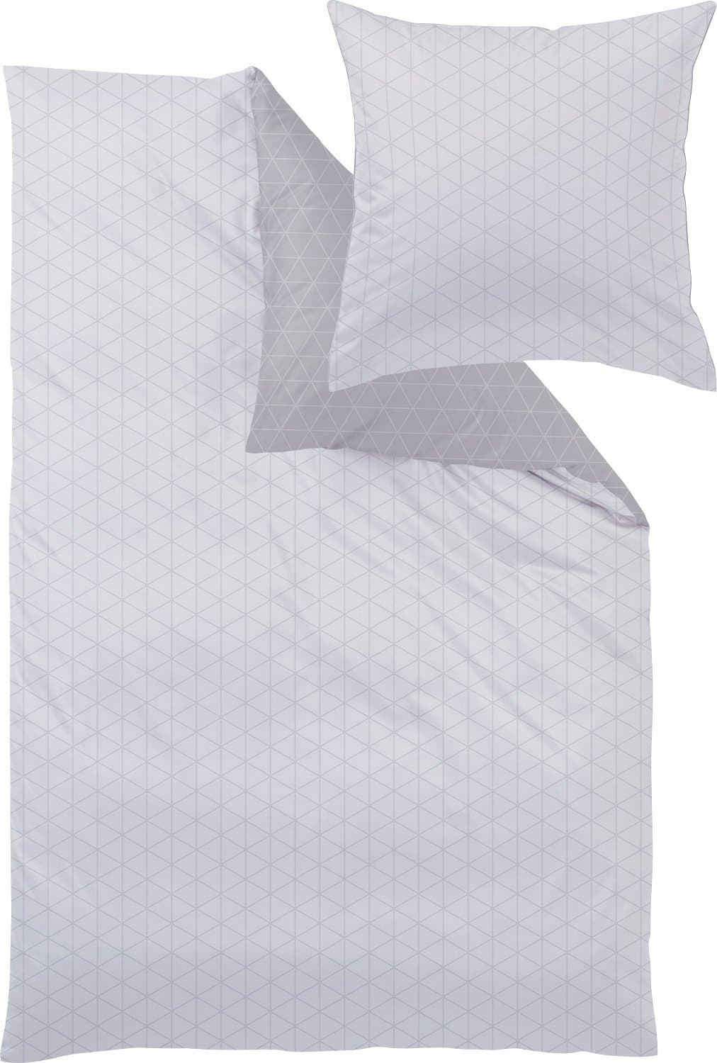 Curt Bauer reversible duvet cover set Jove damask light grey size 40x80 cm/135x200 cm