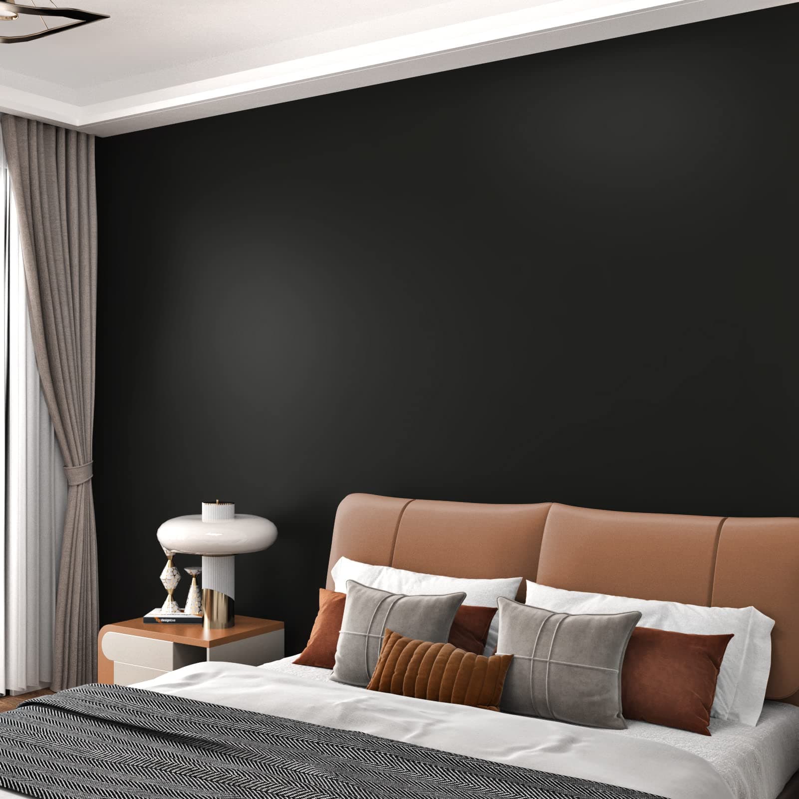 WESTICK Matte Black Wallpaper Peel and Stick Roll Thick Black Contact Paper Self Adhesive Dark Peel and Stick Wallpaper for Bedroom Living Room Bathroom Renter Friendly Dark Wall Paper 15.8" x 394"