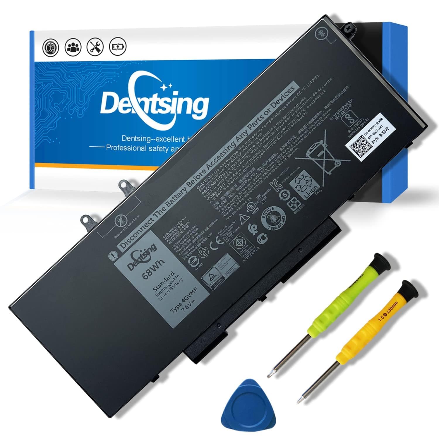Dentsing 68Wh 4GVMP Laptop Battery Replace for Dell Latitude 5400 5500 Precision 3540 3550 Inspiron 7590 7591 7791 2-in-1 Series P84F P84F001 P42E P42E001 P98G001 P80F001 RF7WM X77XY 0C5GV2 C5GV2