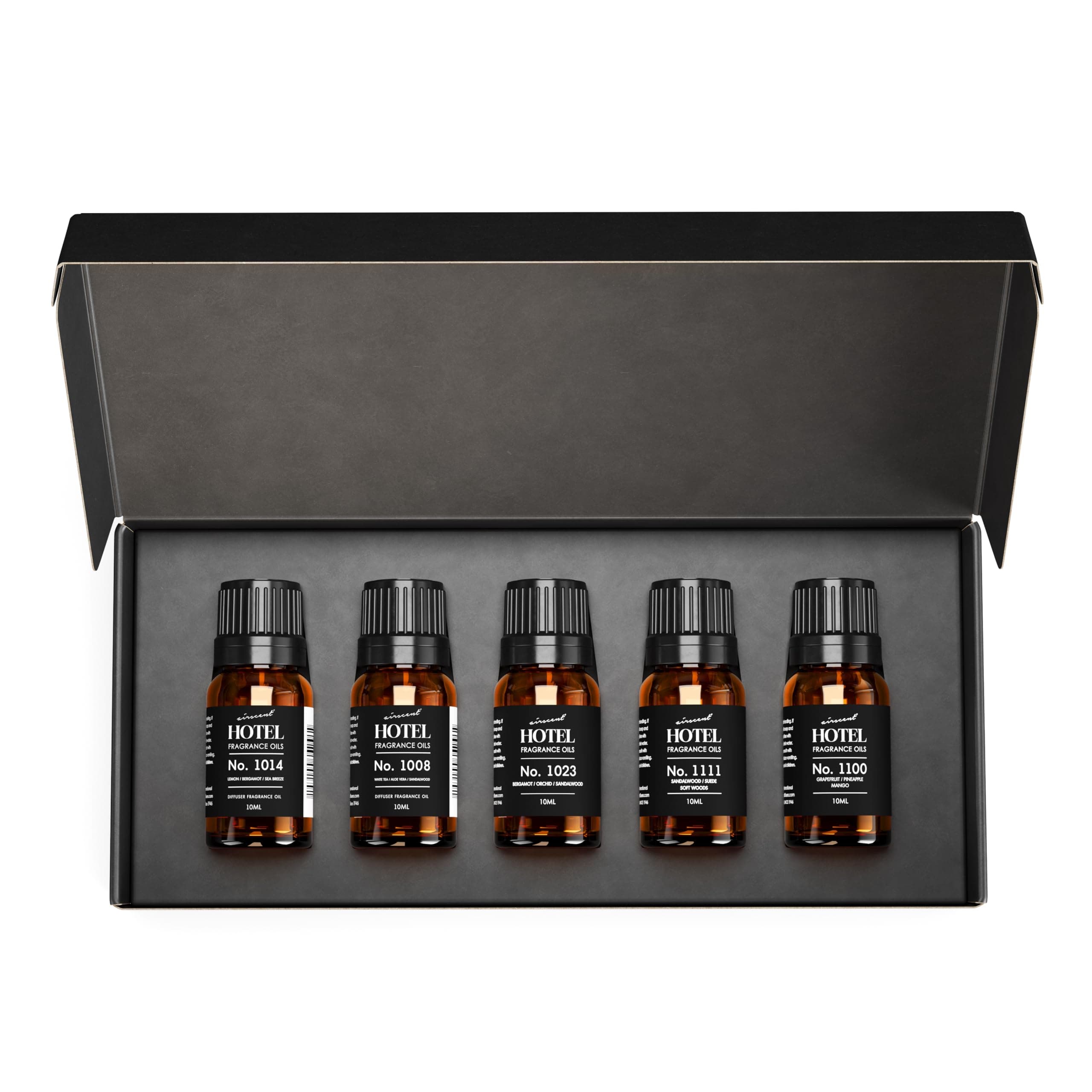 AirScent Hotel Diffuser Oil Gift Set - Buyers’ Best Picks - 5 x 10 mL, 0.34 fl oz Hotel Fragrance Oil Gift Set - Inspired by The Baccarat NYC, My Way and Capri Brezza