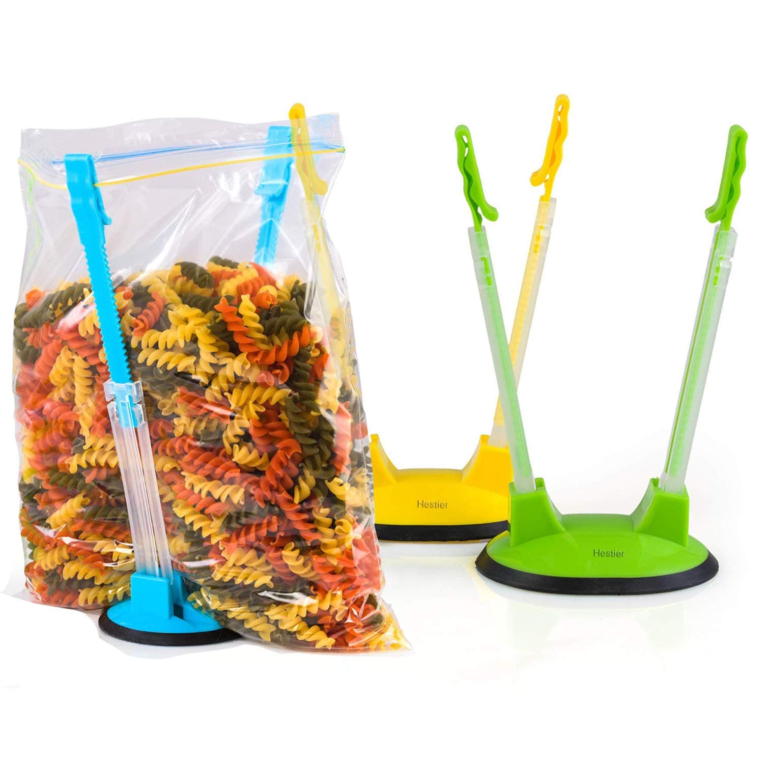 Baggy Rack For Ziplock Bag Holder Stand Adjustable/Hands Free Clip Food Storage Bag Holder For Ziplock Bag Stands / 3 Pack/3pcs