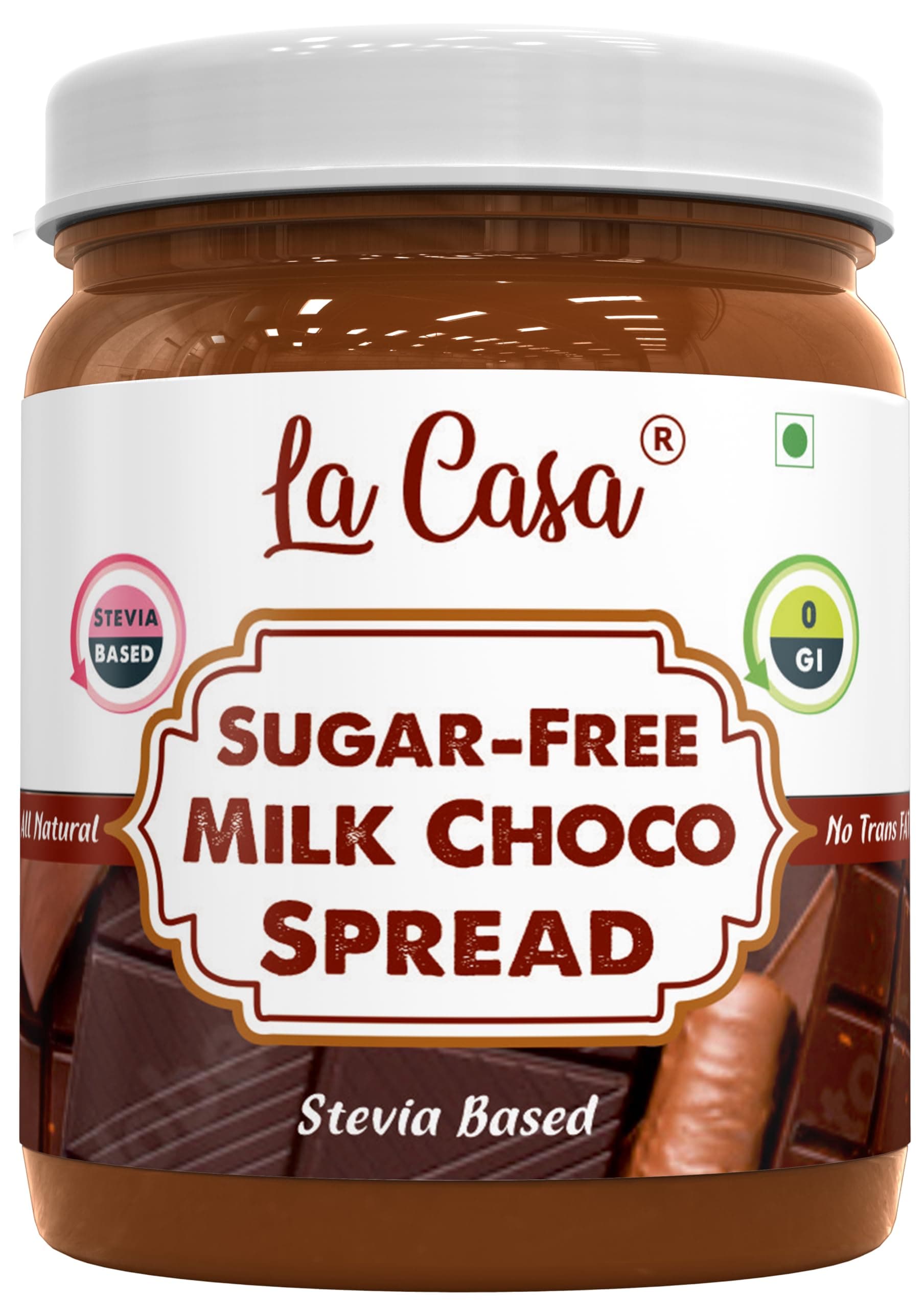Sugar-Free Milk Chocolate Spread | Stevia Based | All Natural | Product of India | 350 grams |