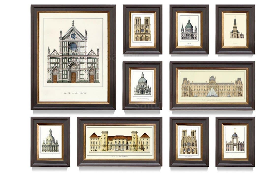 ABM Home Decor B2003 10 Multi Picture Frame Set Photo Frame Wall Frame Set with 10 Frames Large photo frame wall set Covers 1.35m x 1m Best Wall Decorations Vintage Picture Frameses