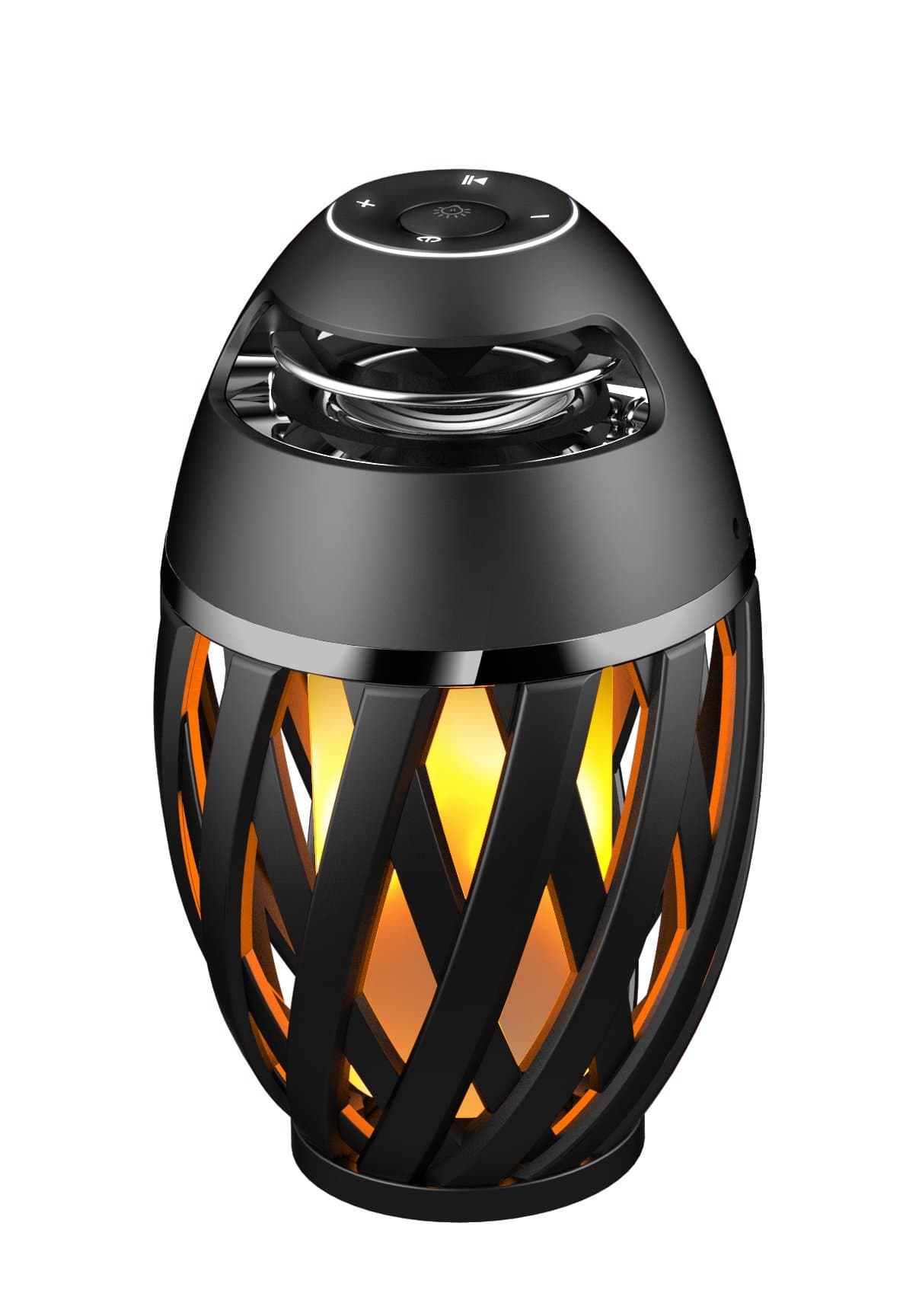 Lexibook Decotech LED Flame Bluetooth Stereo Speaker, 10W, rechargeable battery, black/yellow, BTL075