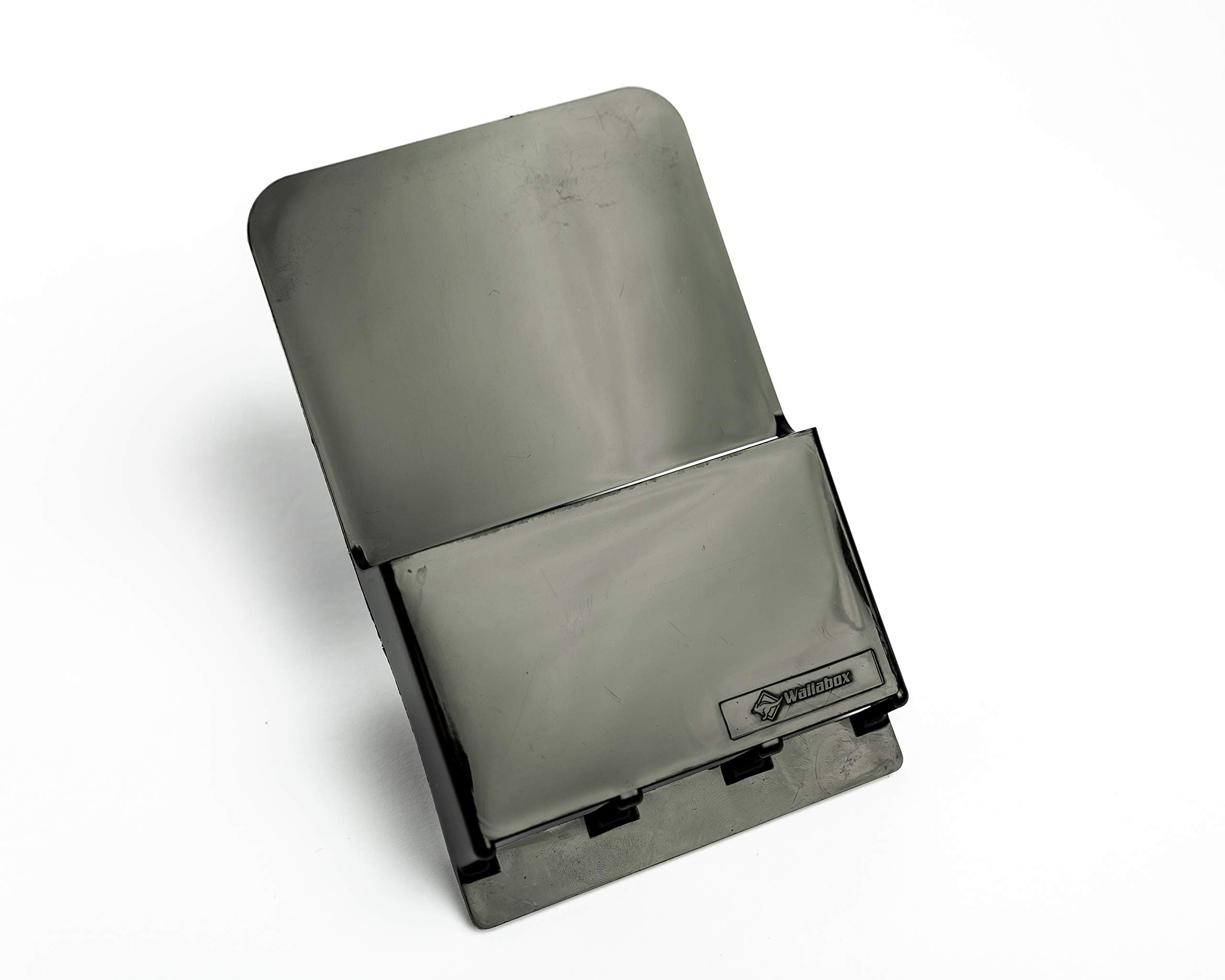 Wallabox (Black, 1 Pack) - Made in USA! Universal Cell Phone Holder, Wall Mount, Non Damaging - Fits All Phones. Great for Bedroom, Bathroom, Office, Charging Station