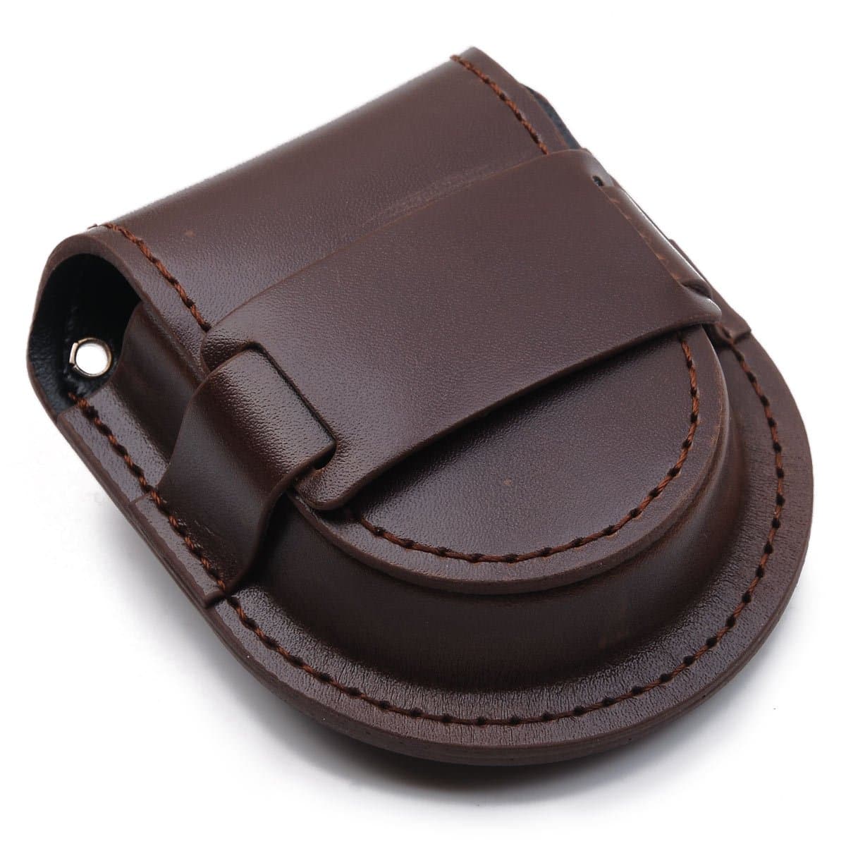 Hydia Brown Leather Holder Storage Pouch for Pocket Watch