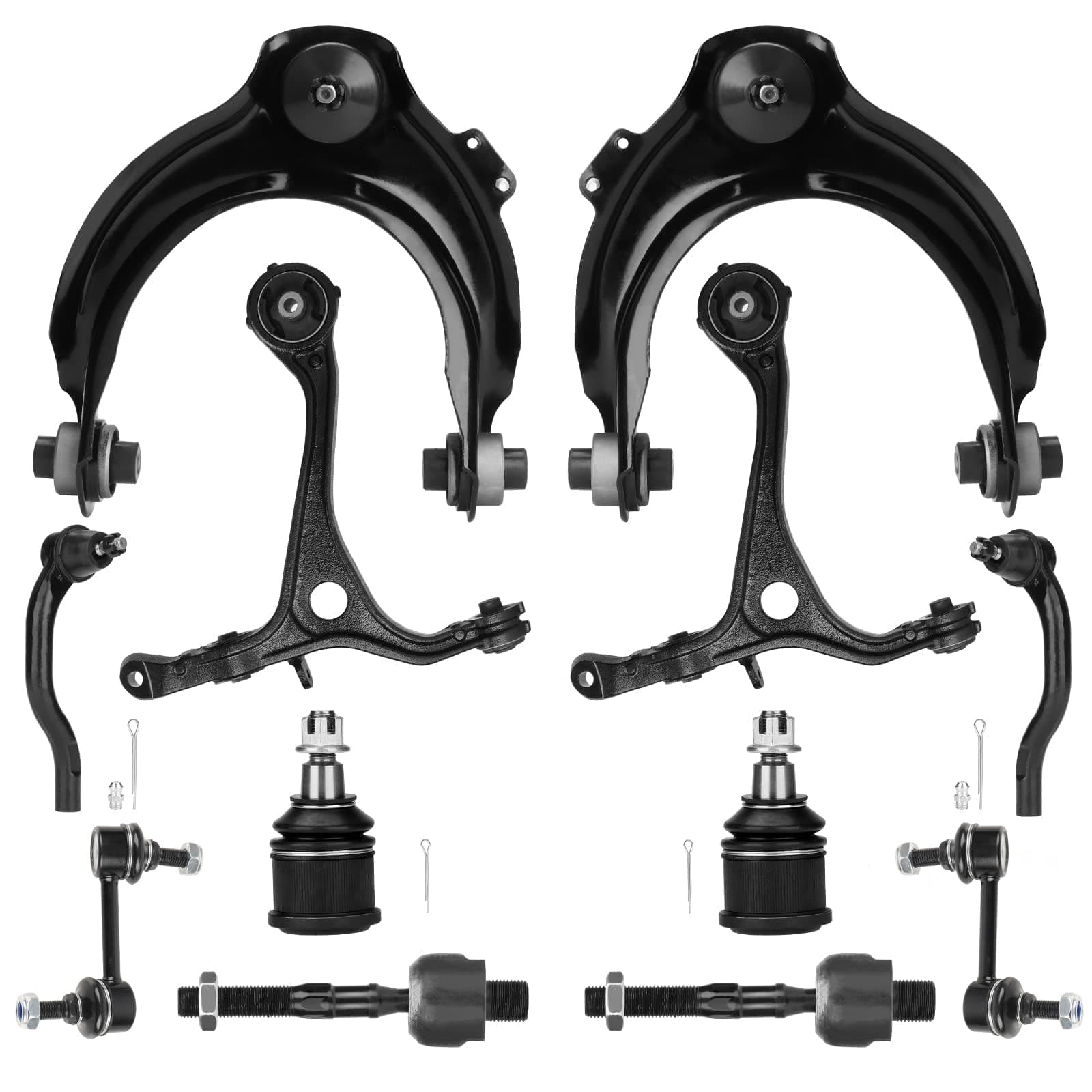 Front Suspension Kit Upper Lower Control Arms Ball Joints Sway Bars Tie Rods Fit for Honda Accord Sedan Coupe 2003 2004 2005 2006 2007, Fit for Acura TSX 2004-2008 -12 pcs
