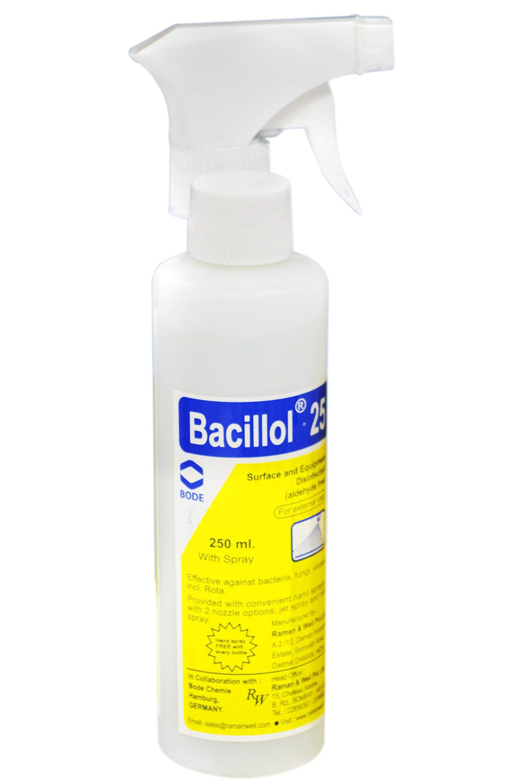 Bacillol 25 Ready To Use Surface & Equipment Disinfectant 250Ml