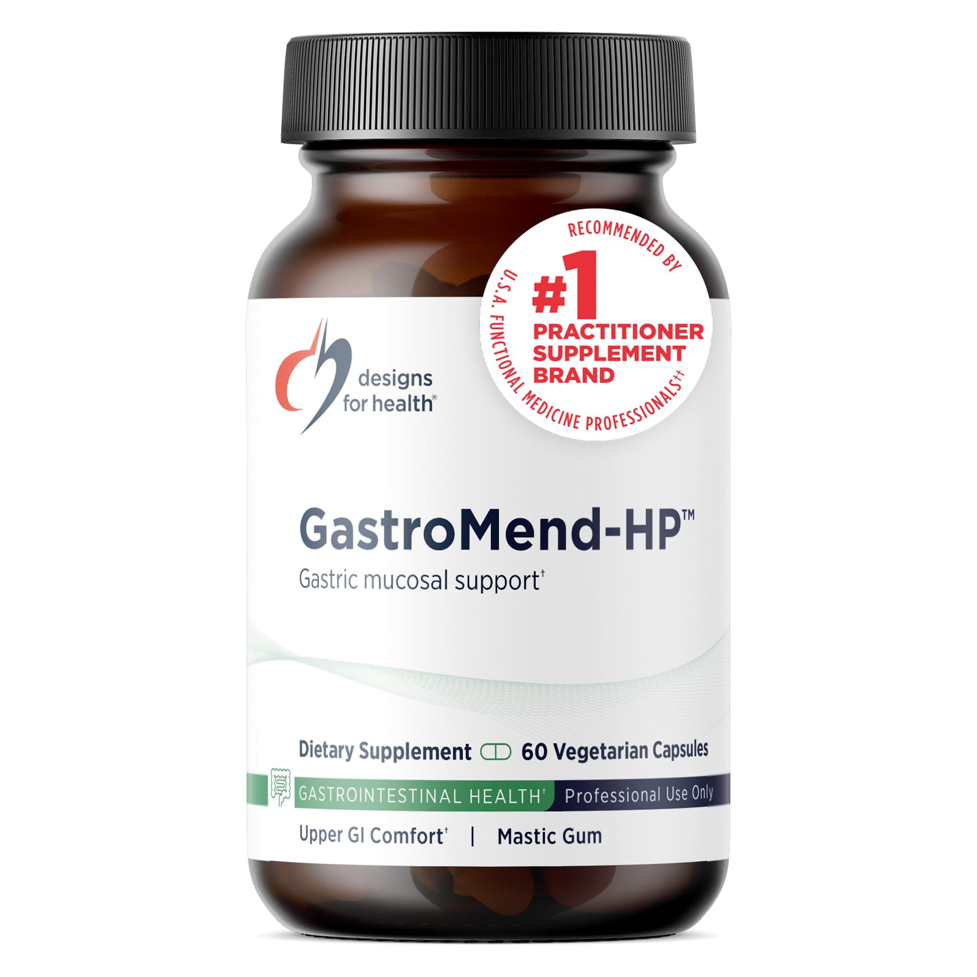GastroMend HP - Gut Mucosa + Microbial Balance Support Supplement with Mastic Gum, DGL Licorice + 'Vitamin U' - May Help Occasional Bloating or Upset Stomach (60 Capsules)