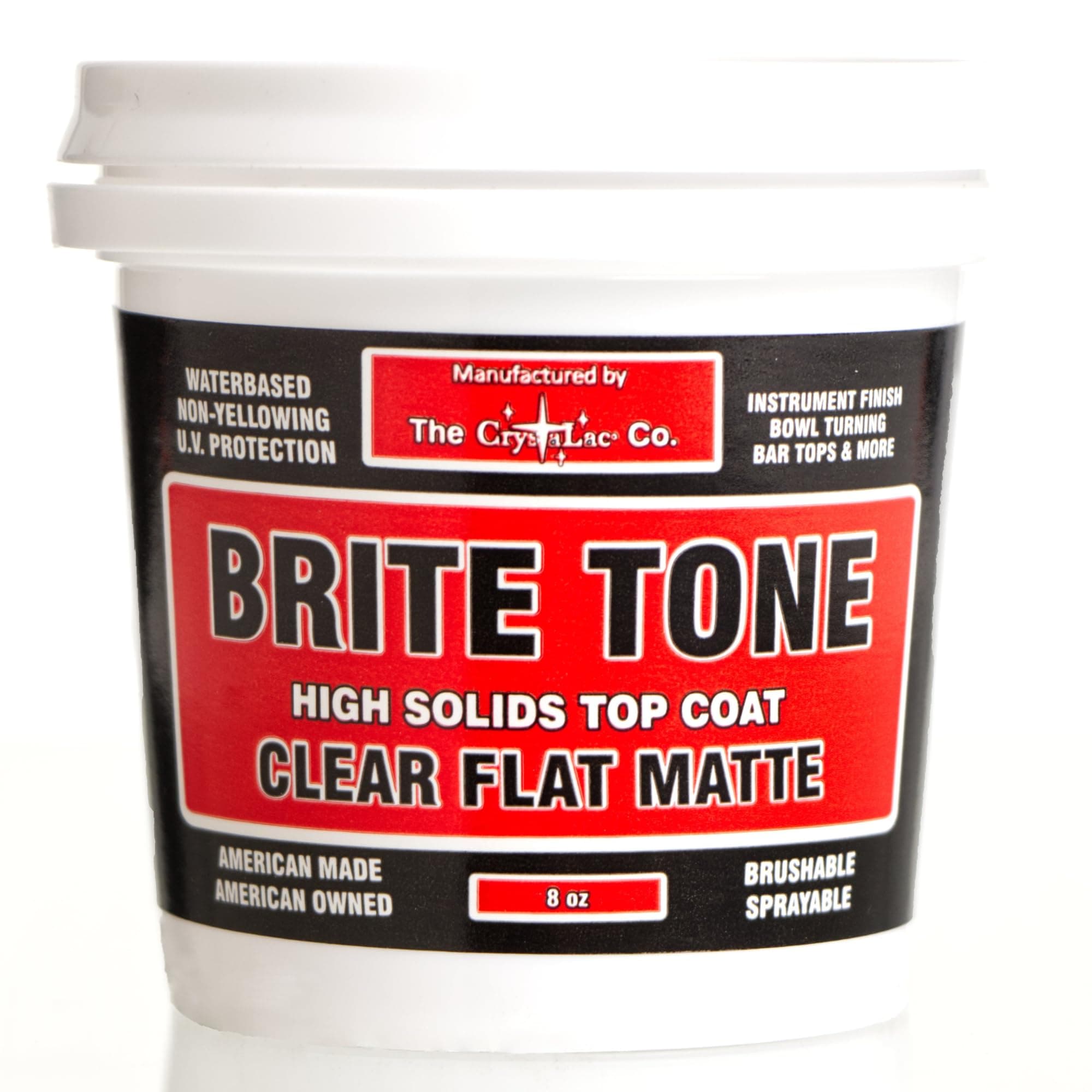 CrystaLac Brite Tone High Solids Polyurethane Instrument Finish 8 oz Mini (Clear Flat Matte)