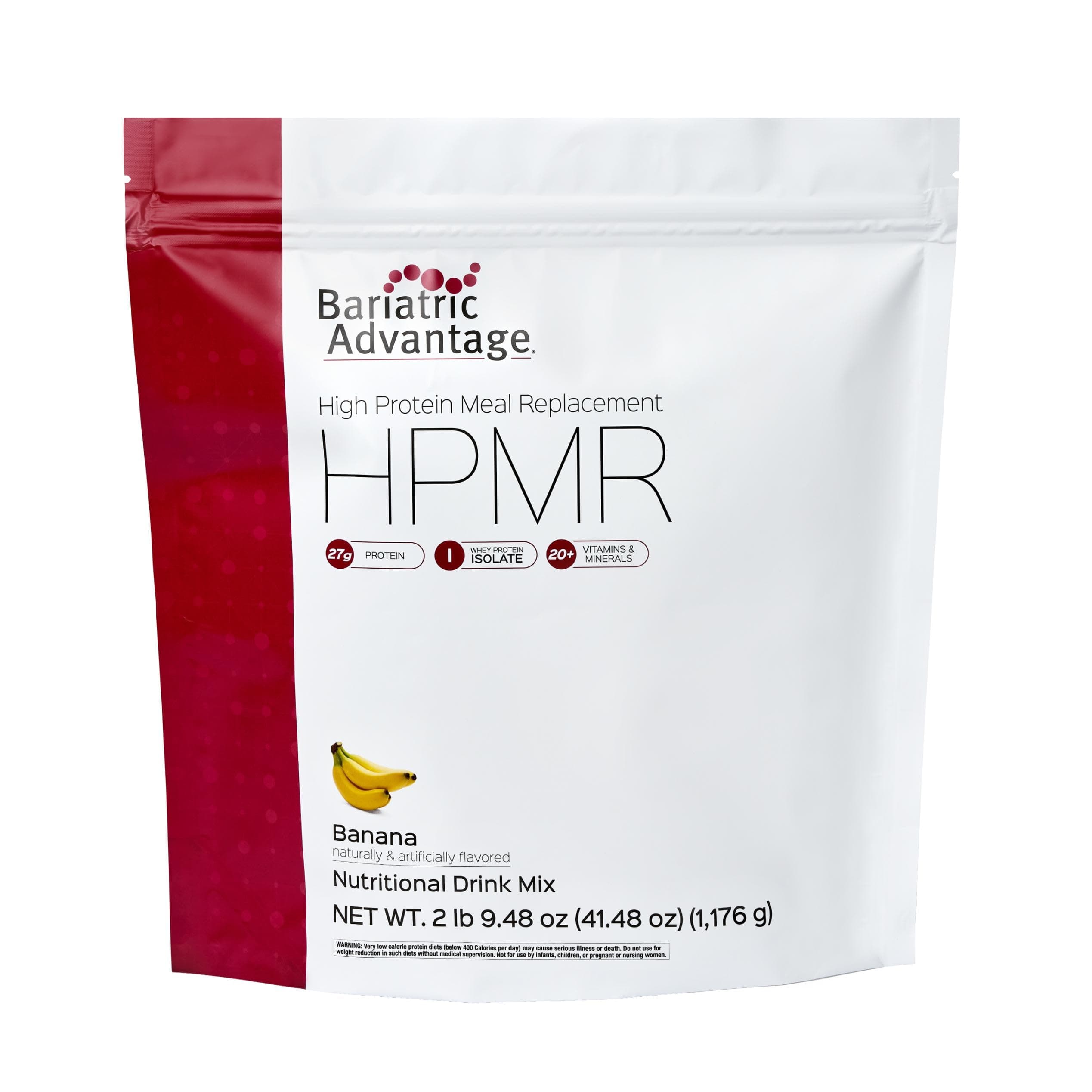 High Protein Meal Replacement Drink Mix - Protein Powder Whey Isolate for Gastric Bypass & Sleeve Gastrectomy Patients - 28 Servings with 27 g Protein - Banana - 43.46 oz