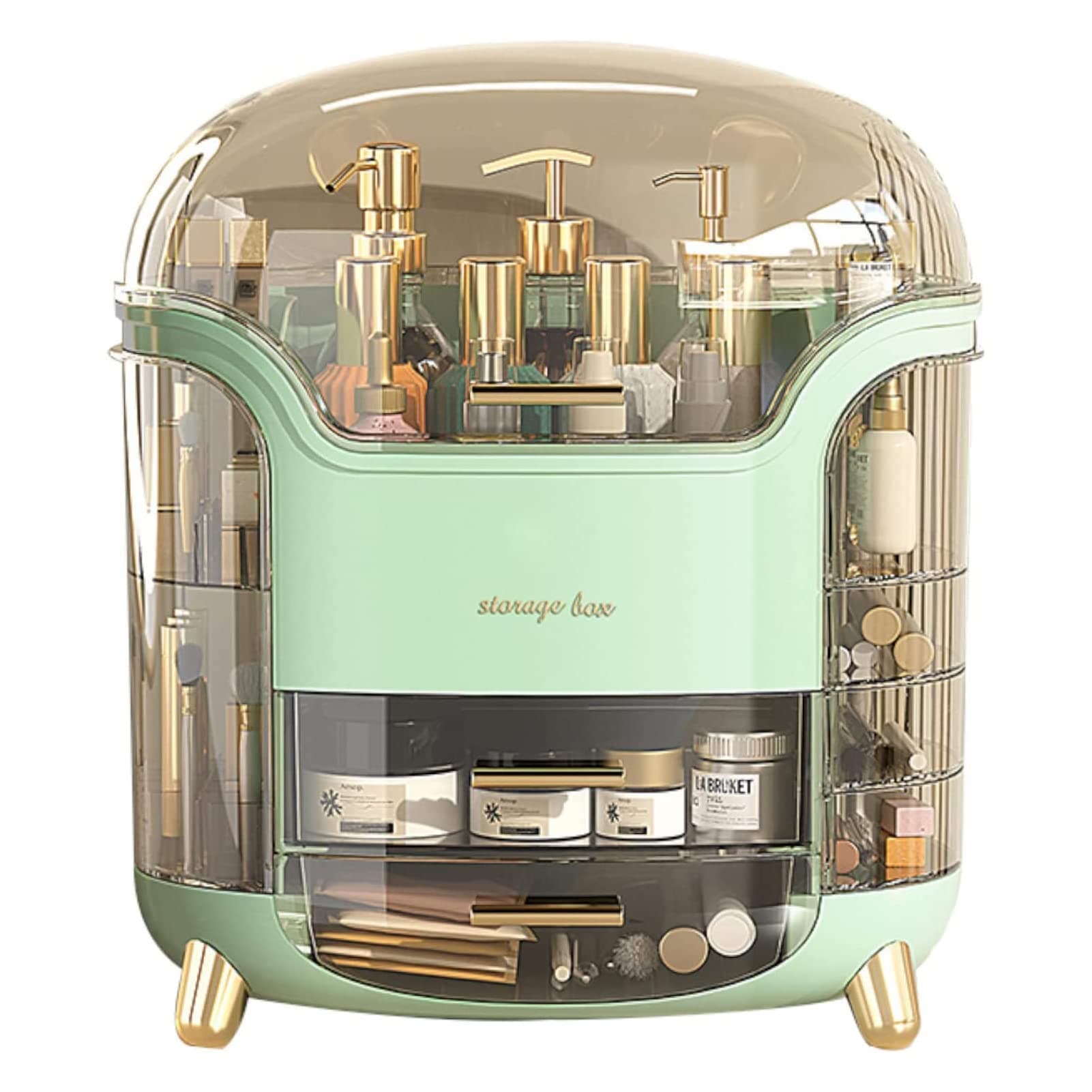 U-HOOME Makeup Organizer,U-HOOME Cosmetic Display Case Make up Organizer Skin Care Organizer,SkinCare Organizers for Bathroom Countertop,Bedroom Vanity Organizer Desk and Travel (Green)