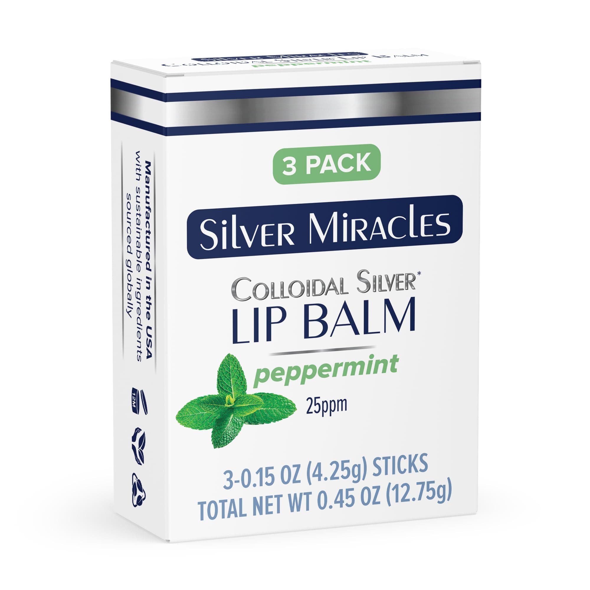 Silver Miracles Colloidal Lip Balm (Tube) - 3 Pack