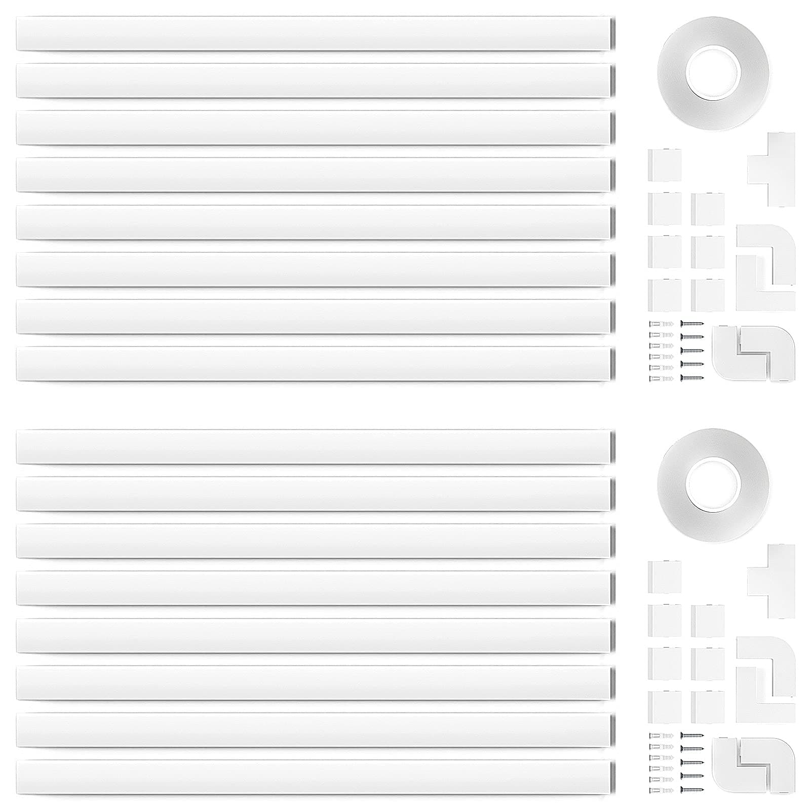 250in Cord Hider - Cable Hider - Durable Wire Management Kit- Cuttable PVC Cable Concealer Kit - Paintable Wire Hiders for TV on Wall Office Home - 16X L15.7in W0.95in H0.55in, Medium, White