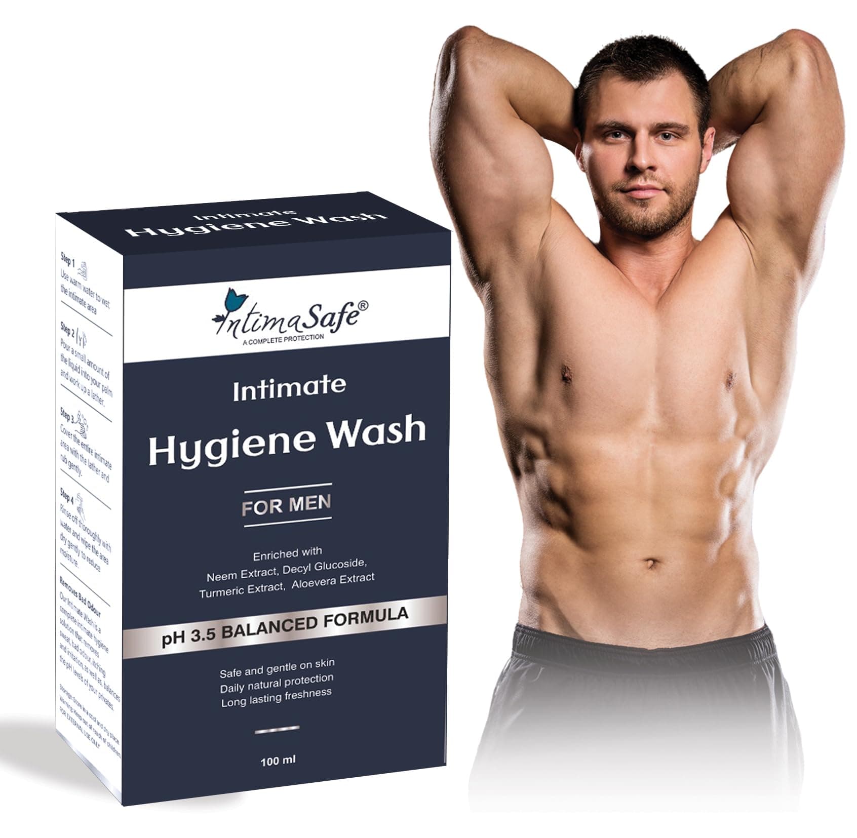 Intimate Hygiene Wash for Men, pH 3.5 Balanced Formula, 100 ml (pack of 1)