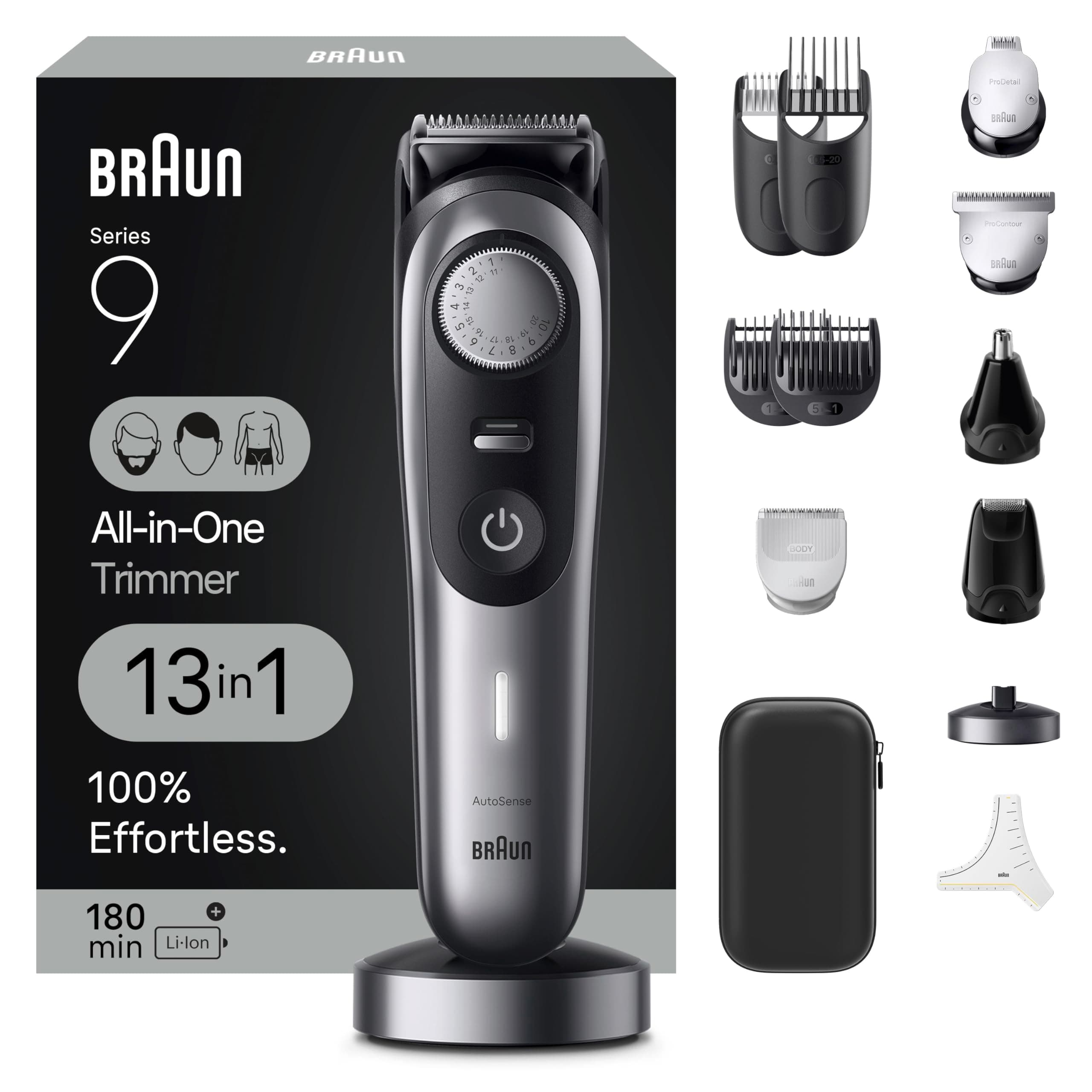 All-in-One Style Kit Series 9 9440, Shaving Kit with 13-in-1 Trimmer for Beard, Body, Manscaping, Hair Clippers & More, Holiday Gifts for Men
