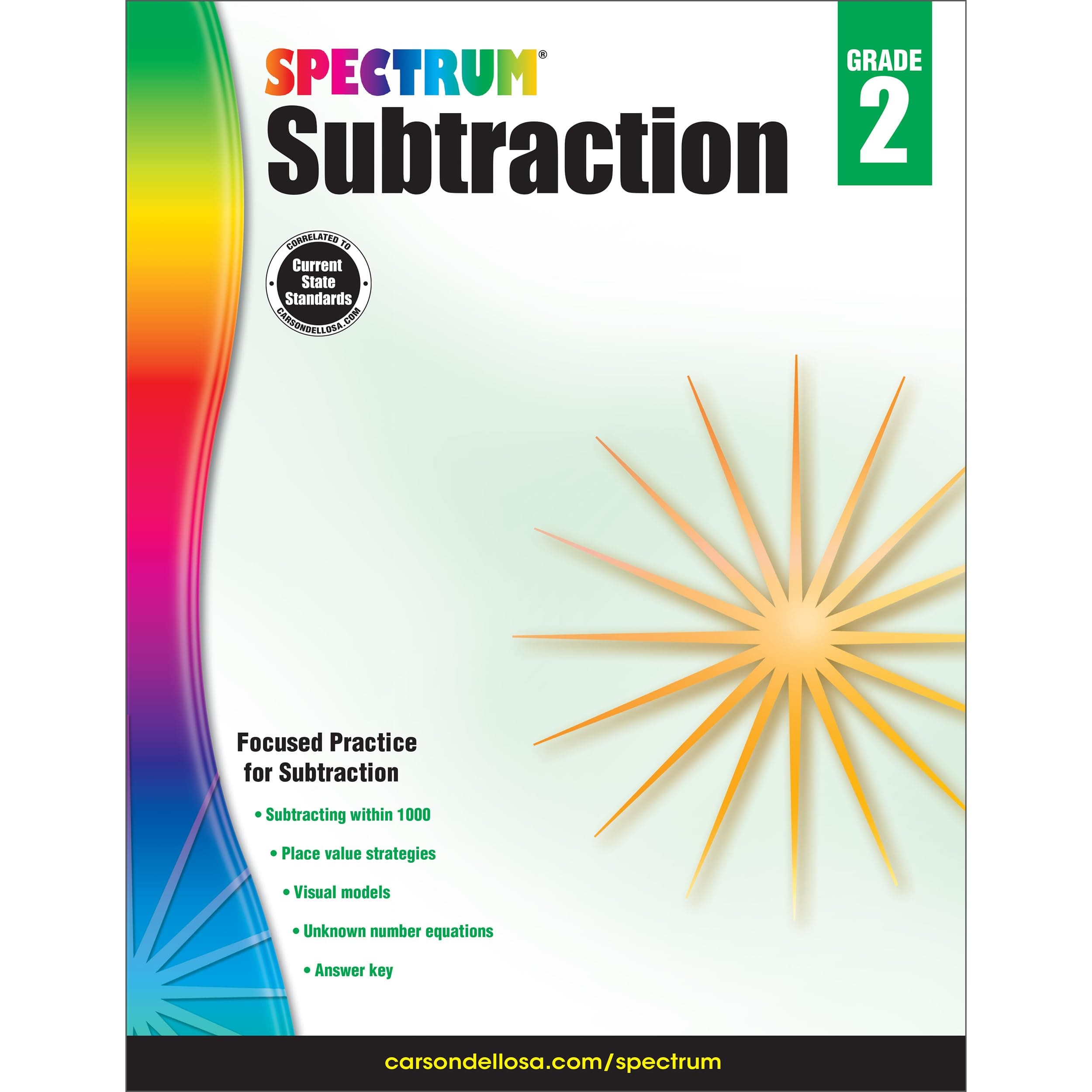 Spectrum Grade 2 Subtraction Workbook, Math Book for Kids Ages 7 to 8, Subtracting Within 1000, Place Value, Mathematics Equations, and More, Classroom or Homeschool Curriculum (Volume 102)