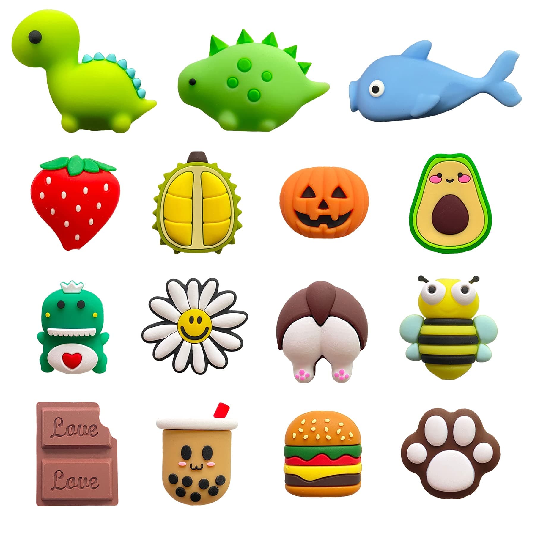 ZAKVOOR 15 Pack USB Charger Protector, Cute Animal & Fruit Design, Protects & Decorates USB Cables, Compatible with Smartphones, Tablets & Computers