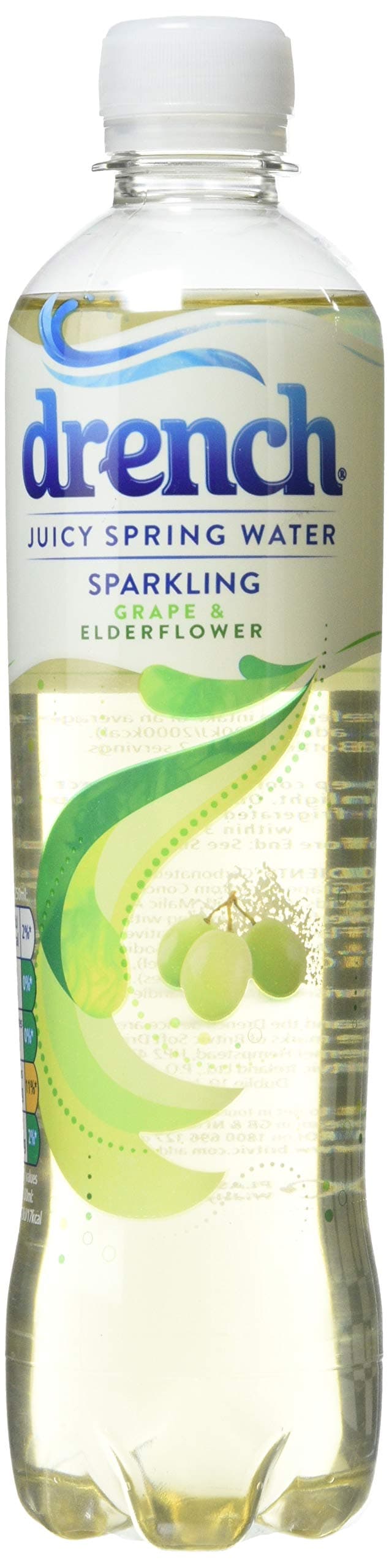 Drench Sparkling Grapefruit and Elderflower Juicy Spring Water,500ml (Pack of 12)