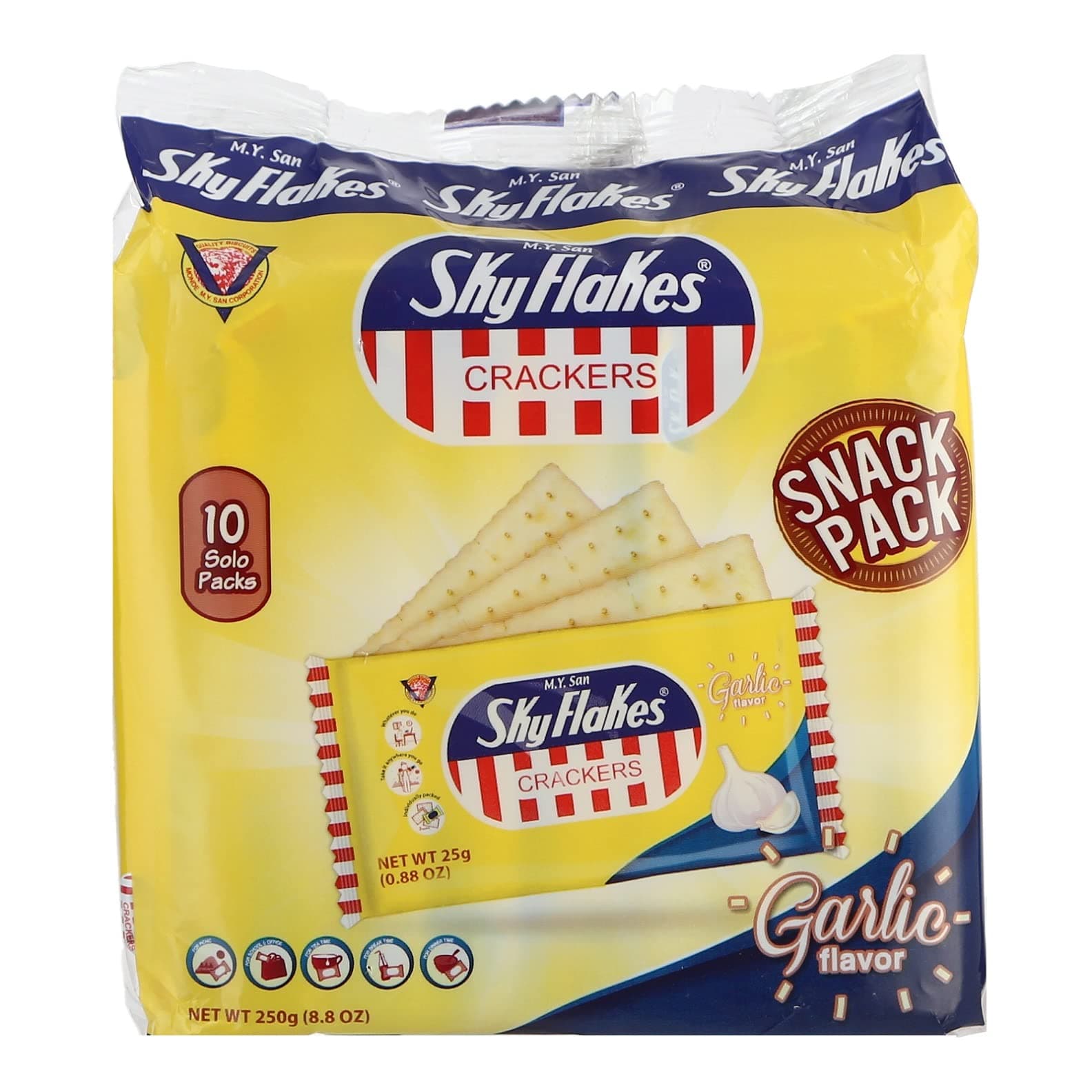 M.Y. San Sky Flakes Crackers, Garlic Flavor, 10 pack, 8.8oz.
