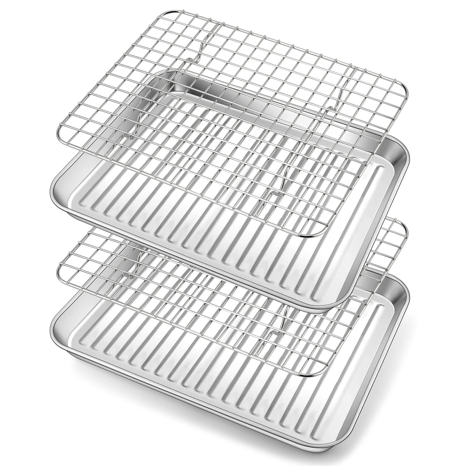 E-far 9.4”x7.3” Small Cookie Sheet Broiling Pan
