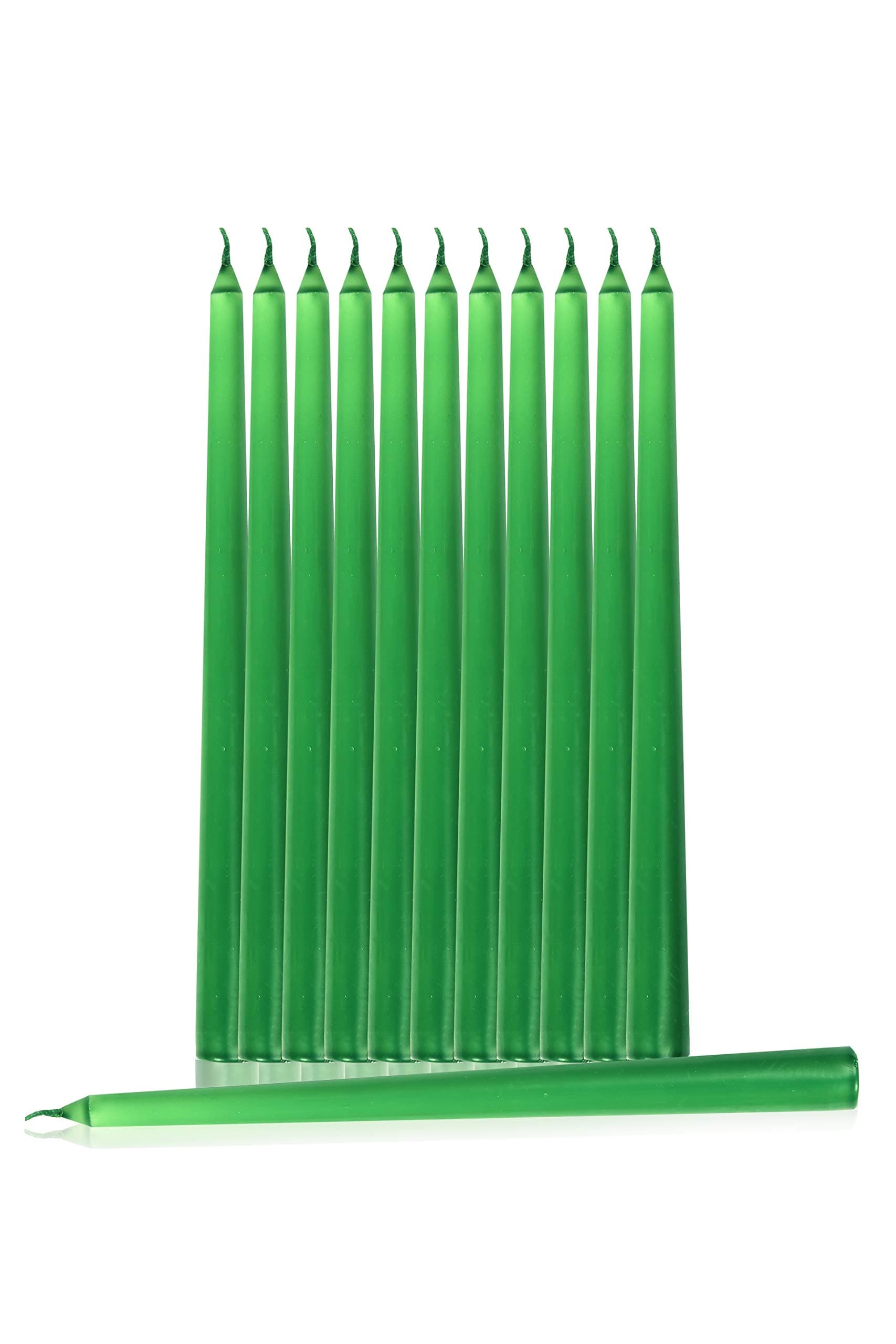 Artemis Unscented Green Taper Candle 12 Pack