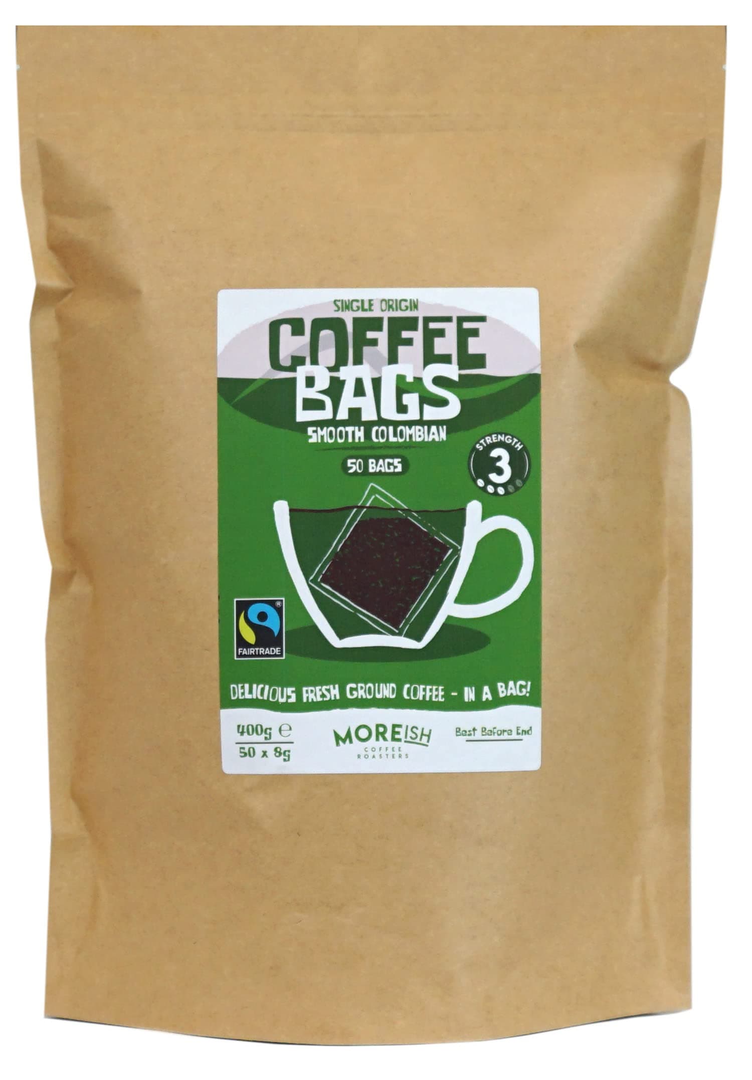 – Coffee Bags - Smooth Colombian Fairtrade (50 Single Origin Coffee Bags)