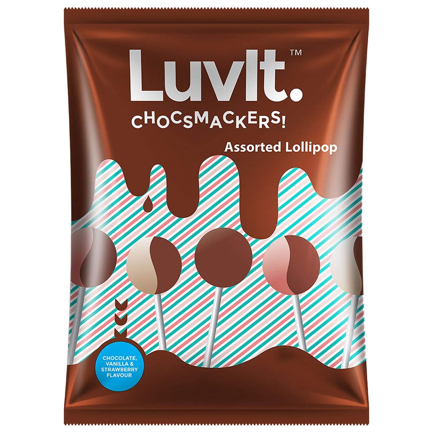 LuvIt Chocsmackers Lollipop Pouch, 6 Pieces, 60g
