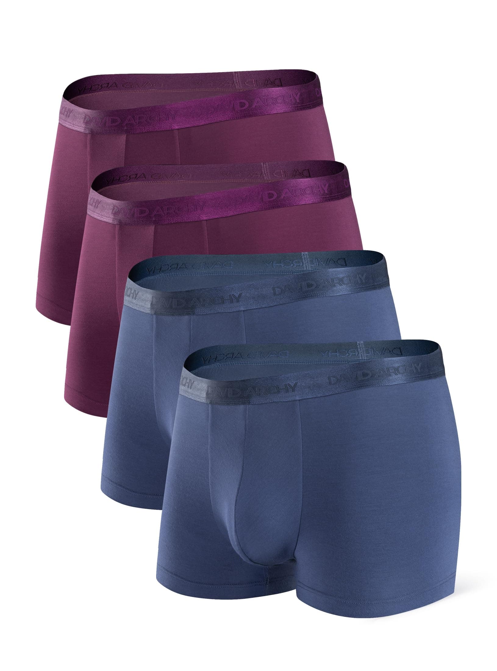 Men's Underwear Modal Ultra Soft Trunks Second Skin Breathable with Support Pouch Boxer Briefs for Men Multipack