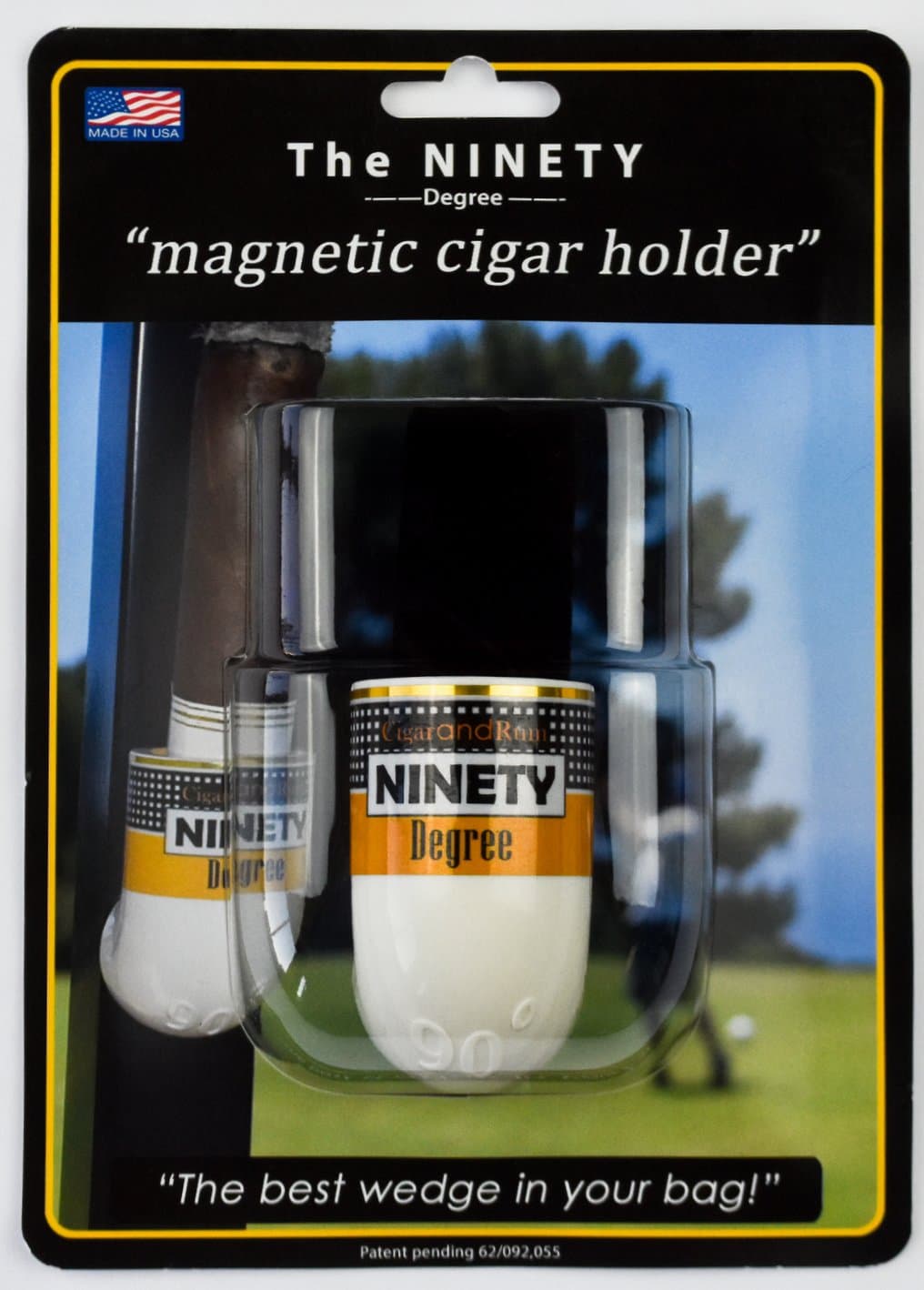 The Ultimate Premium & Versatile, Magnetic Cigar Holder - White/Black (Made in the USA)