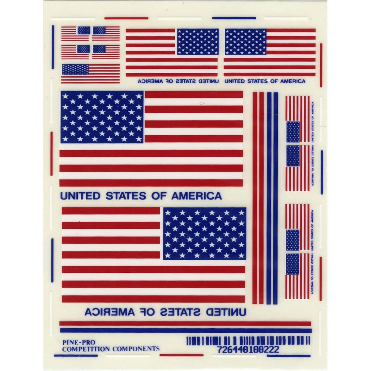 Pine Car Derby USA Flags Decal, 4.875 by 3.875-Inch