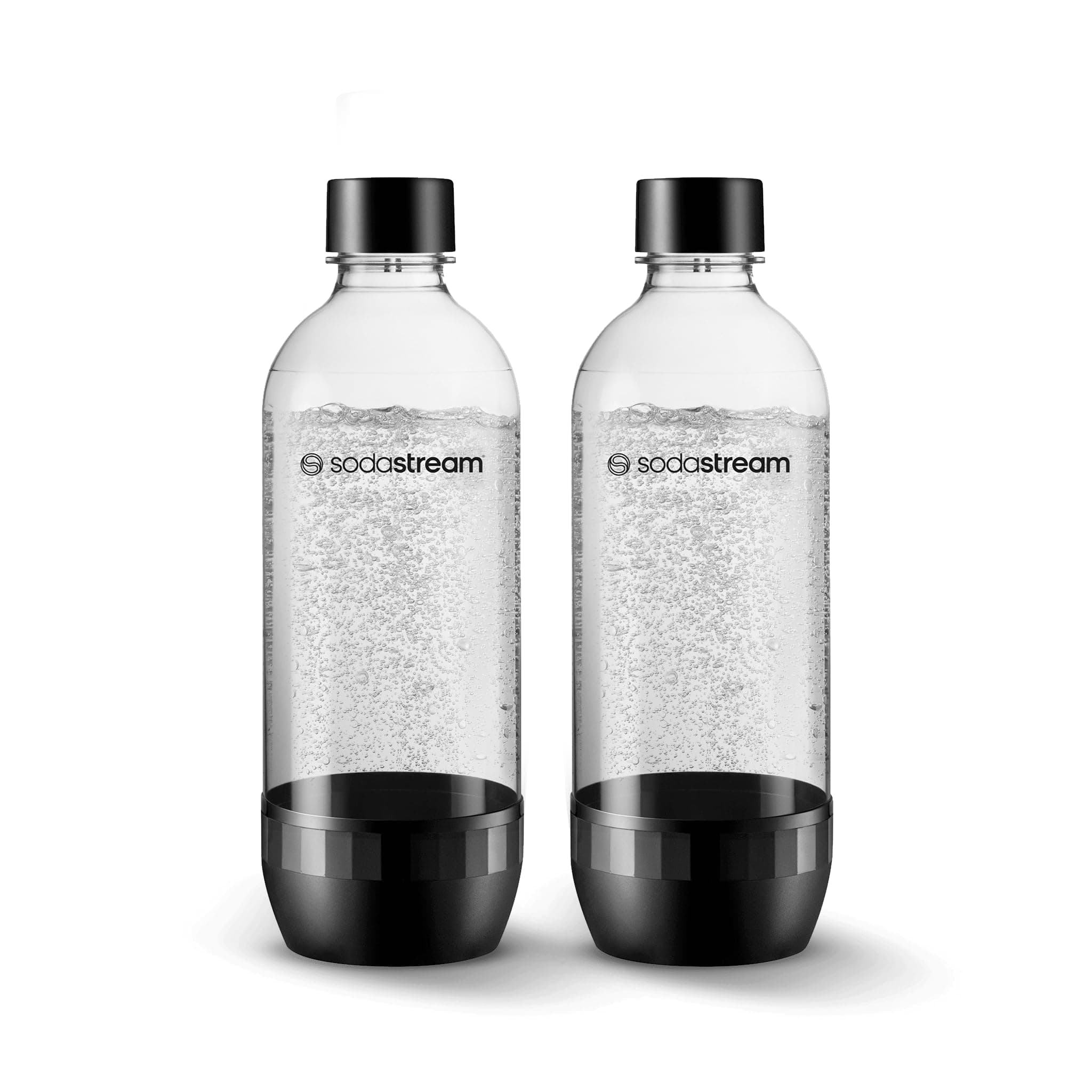 Dishwasher Safe 1L Classic DWS Carbonating Bottle Black (twinpack), Plastic