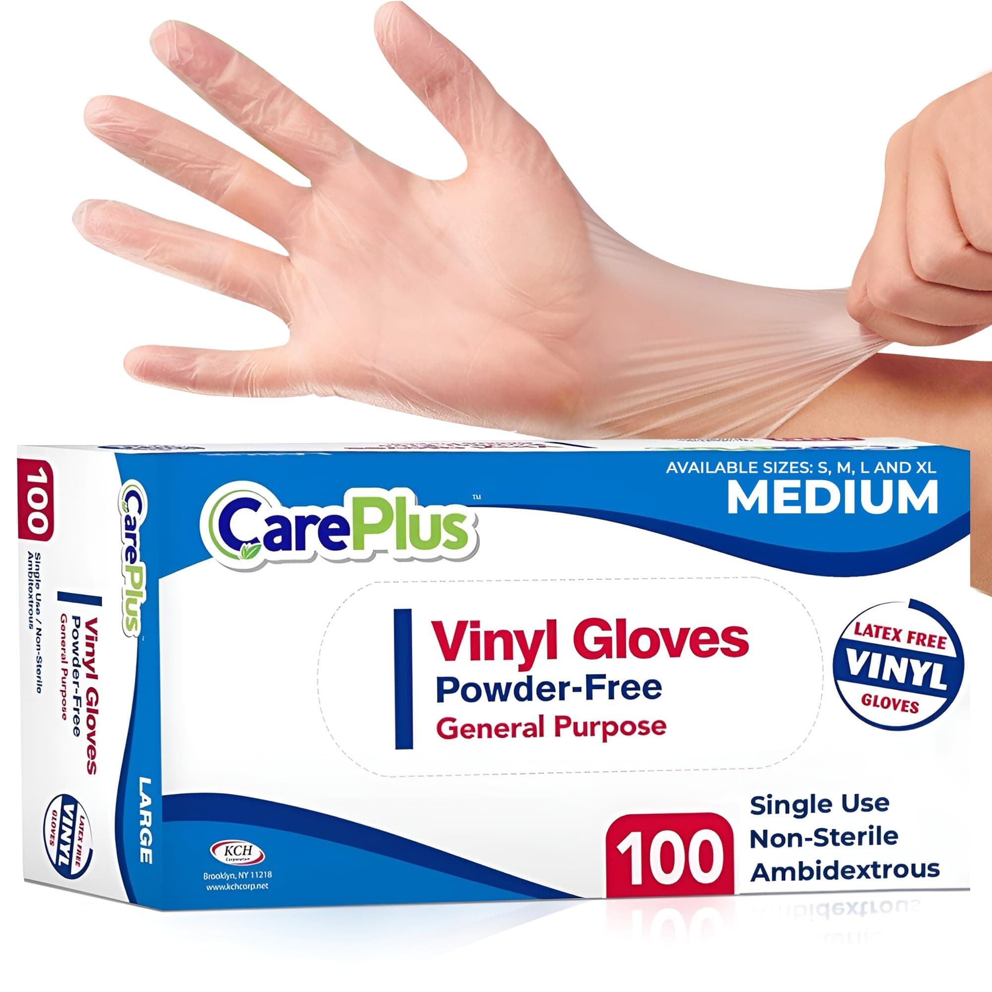 Latex-Free Vinyl Gloves Clear Medium Size 100 Count | Heavy Duty, Non-Sterile, Powder-Free, Rubber | Food Prep, Kitchen & Cleaning Gloves, Ideal for Professional Use