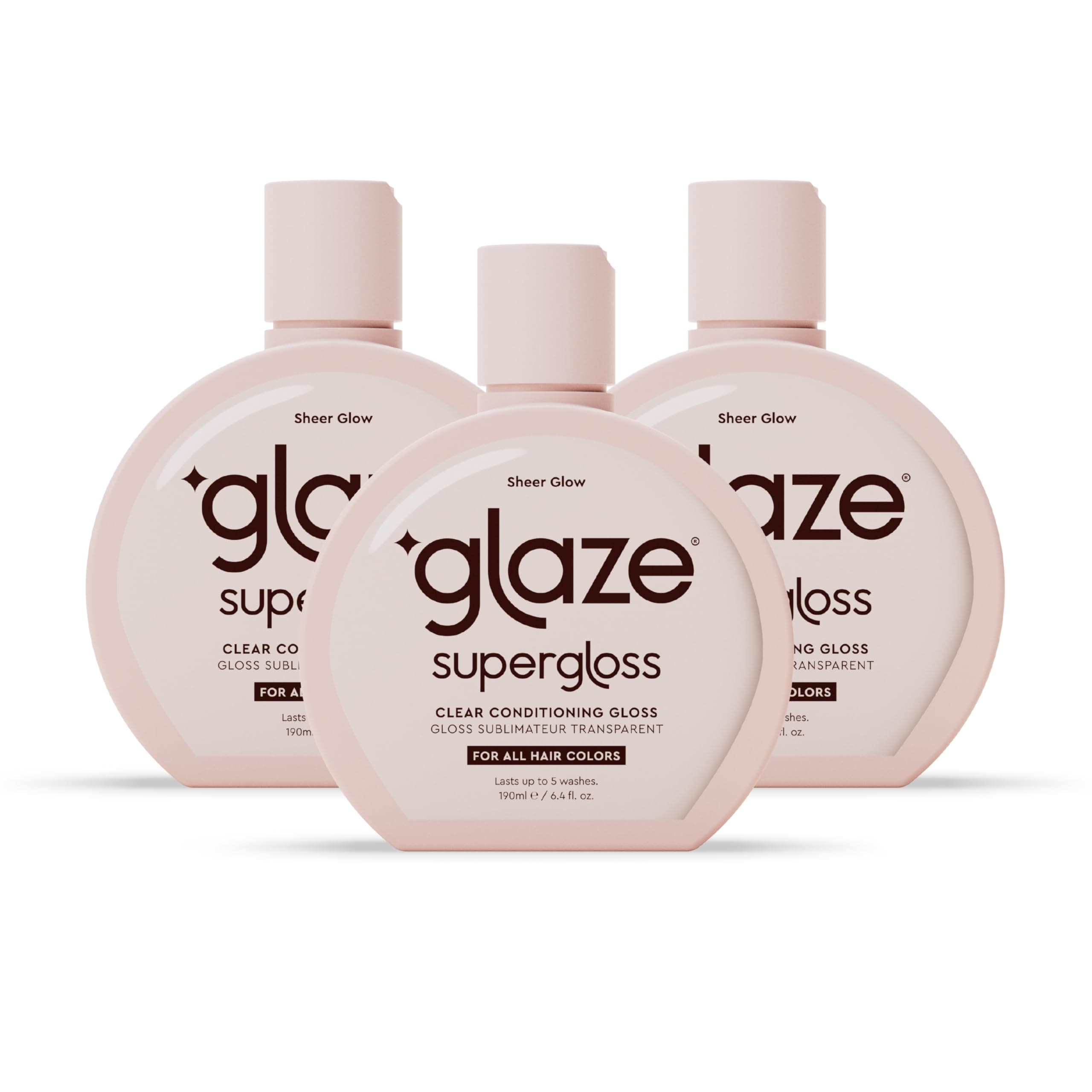 Super Gloss Sheer Glow Clear Conditioning - For All Hair Types & Colours, Including Treated - Transparent Hair Gloss for Boosting Colour, Shine & Hydration, 3 Pack